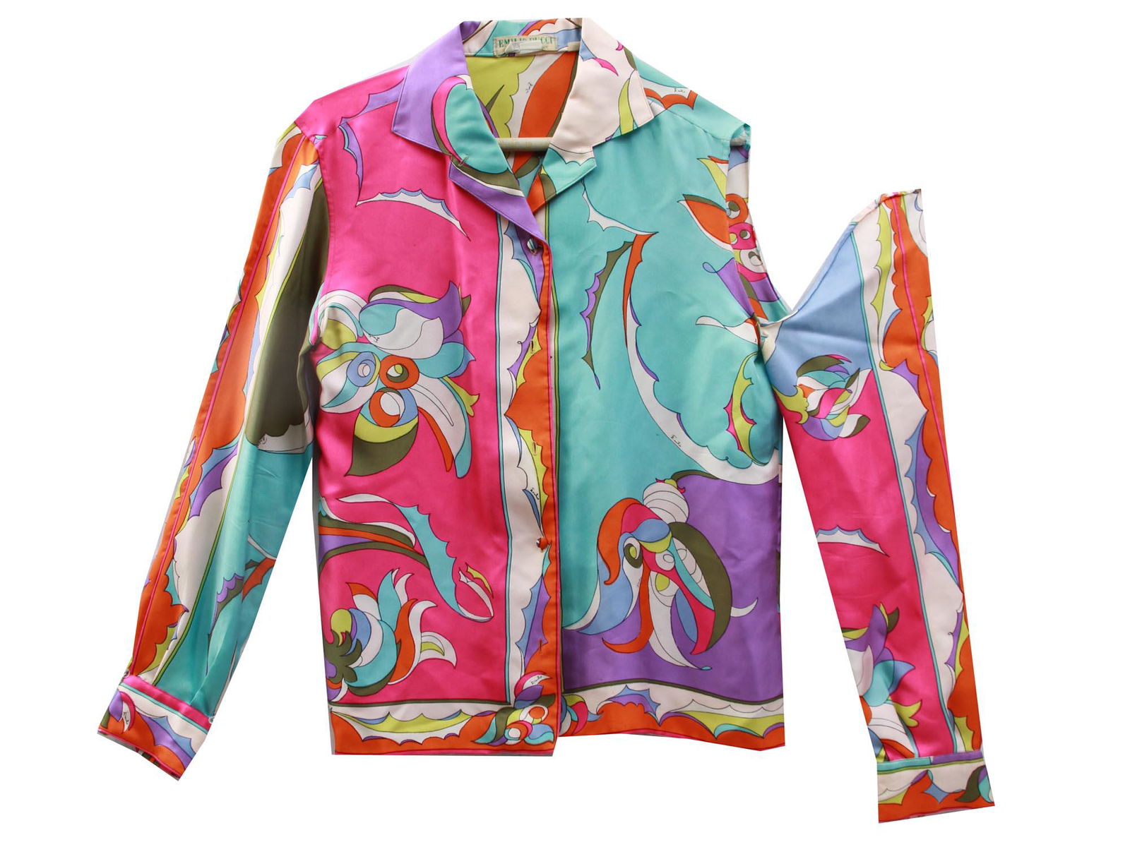VINTAGE ITALIAN EMILIO PUCCI DESIGN SILK BLOUSE (1 of 11)