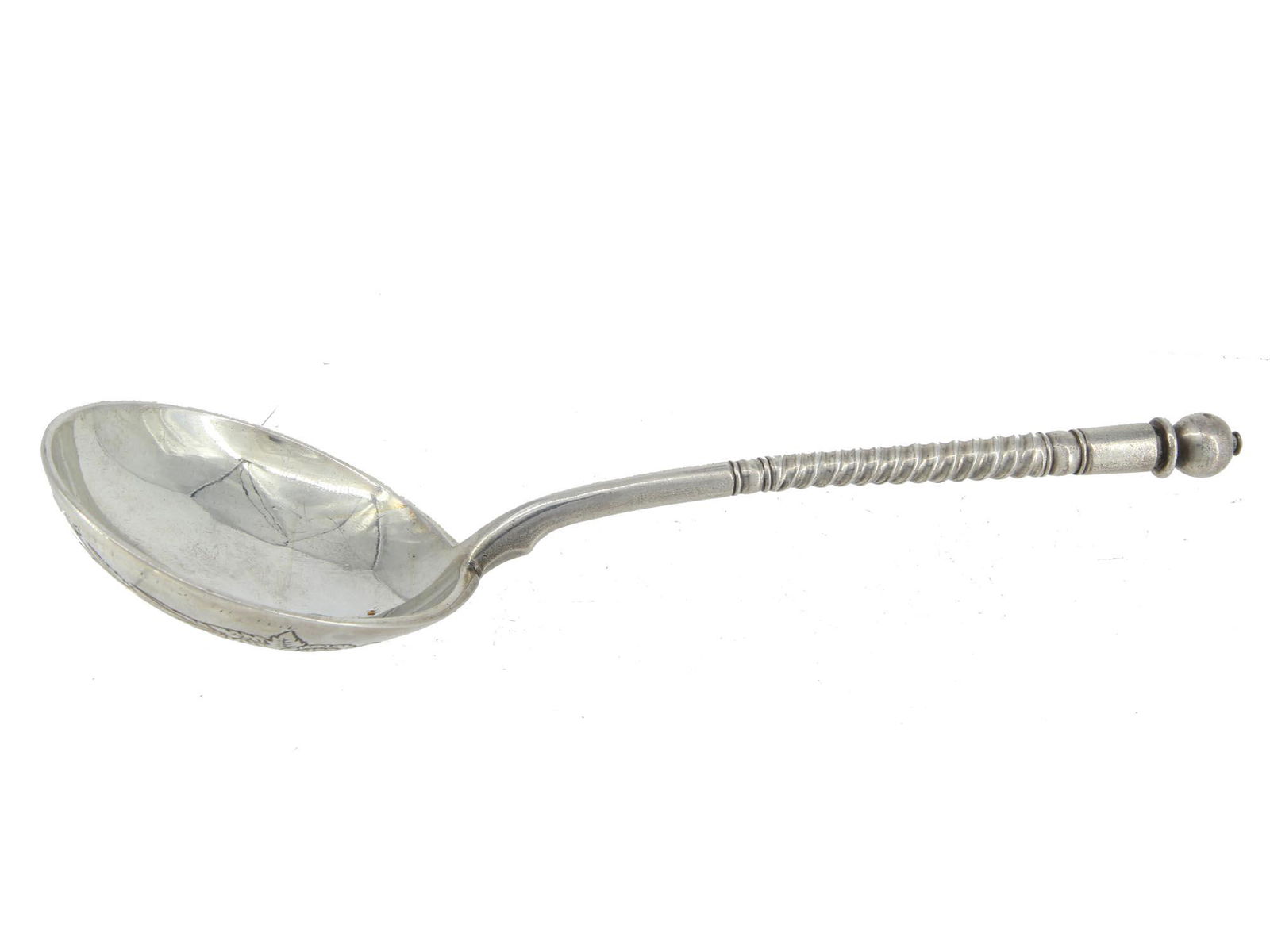 A LARGE RUSSIAN SILVER TEA SPOON (1 of 4)