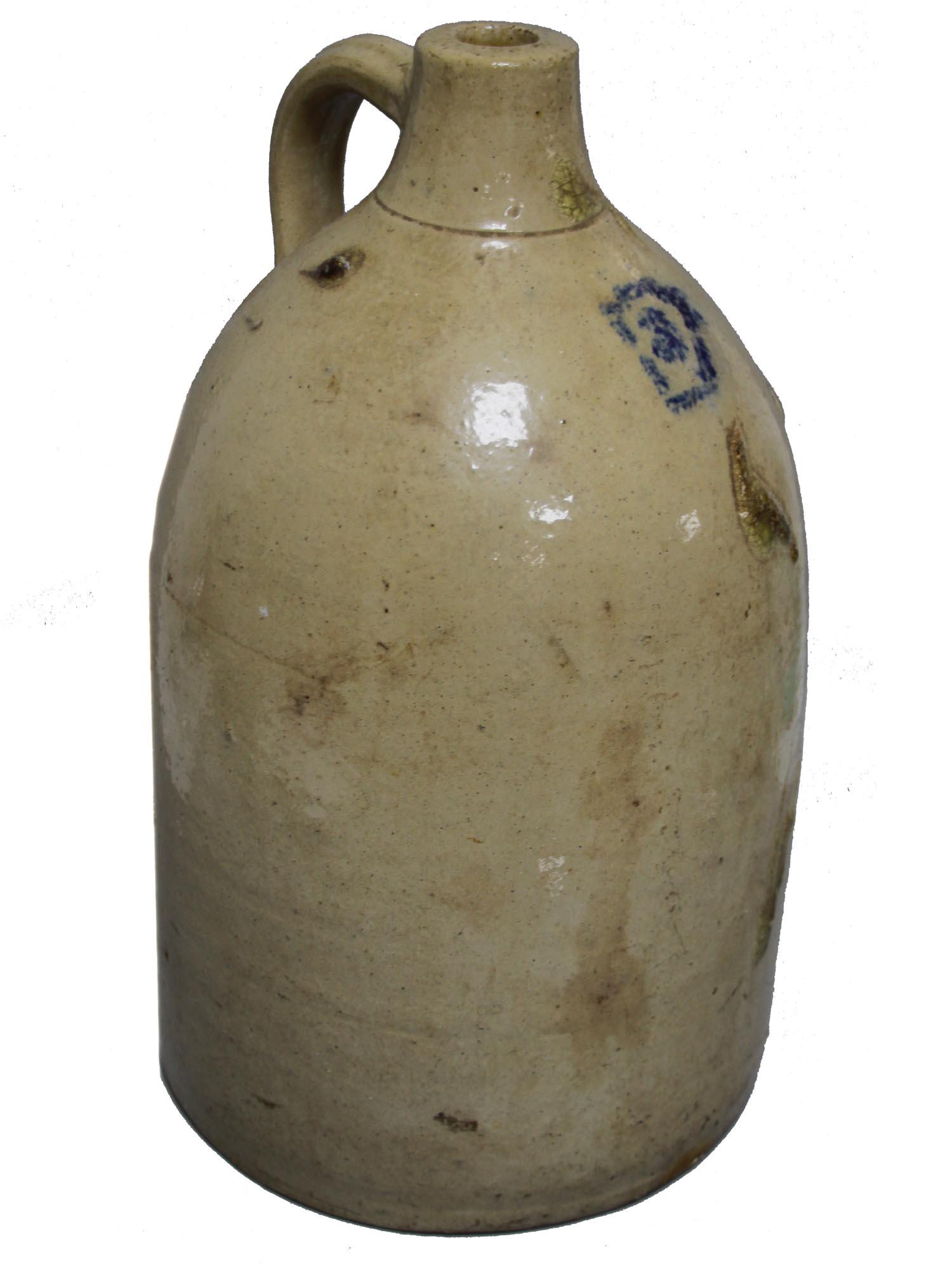 AMERICAN OHIO BLUE DECORATED STONEWARE WATER JUG (1 of 6)