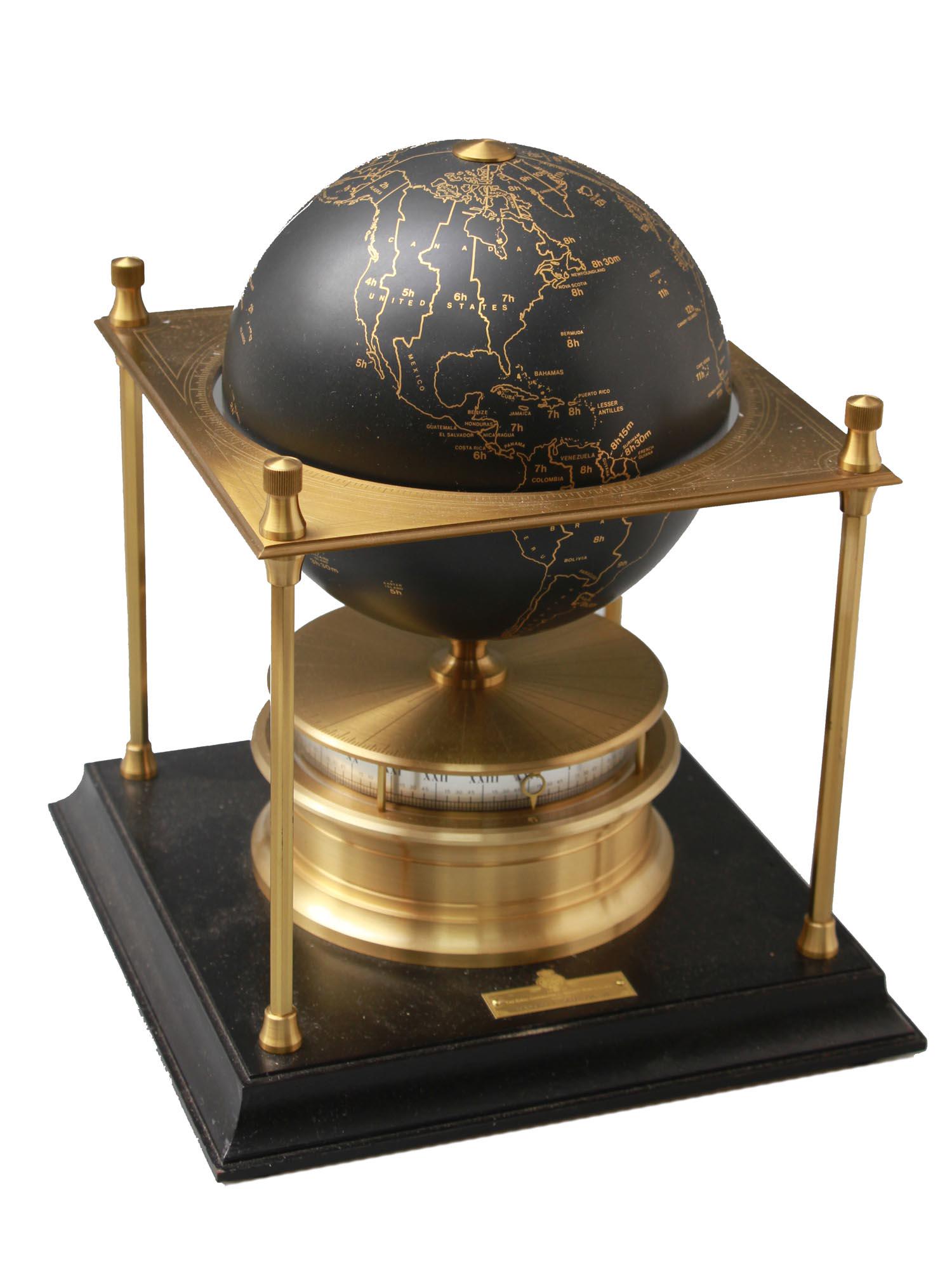 THE ROYAL GEOGRAPHICAL SOCIETY WORLD GLOBE CLOCK (1 of 9)