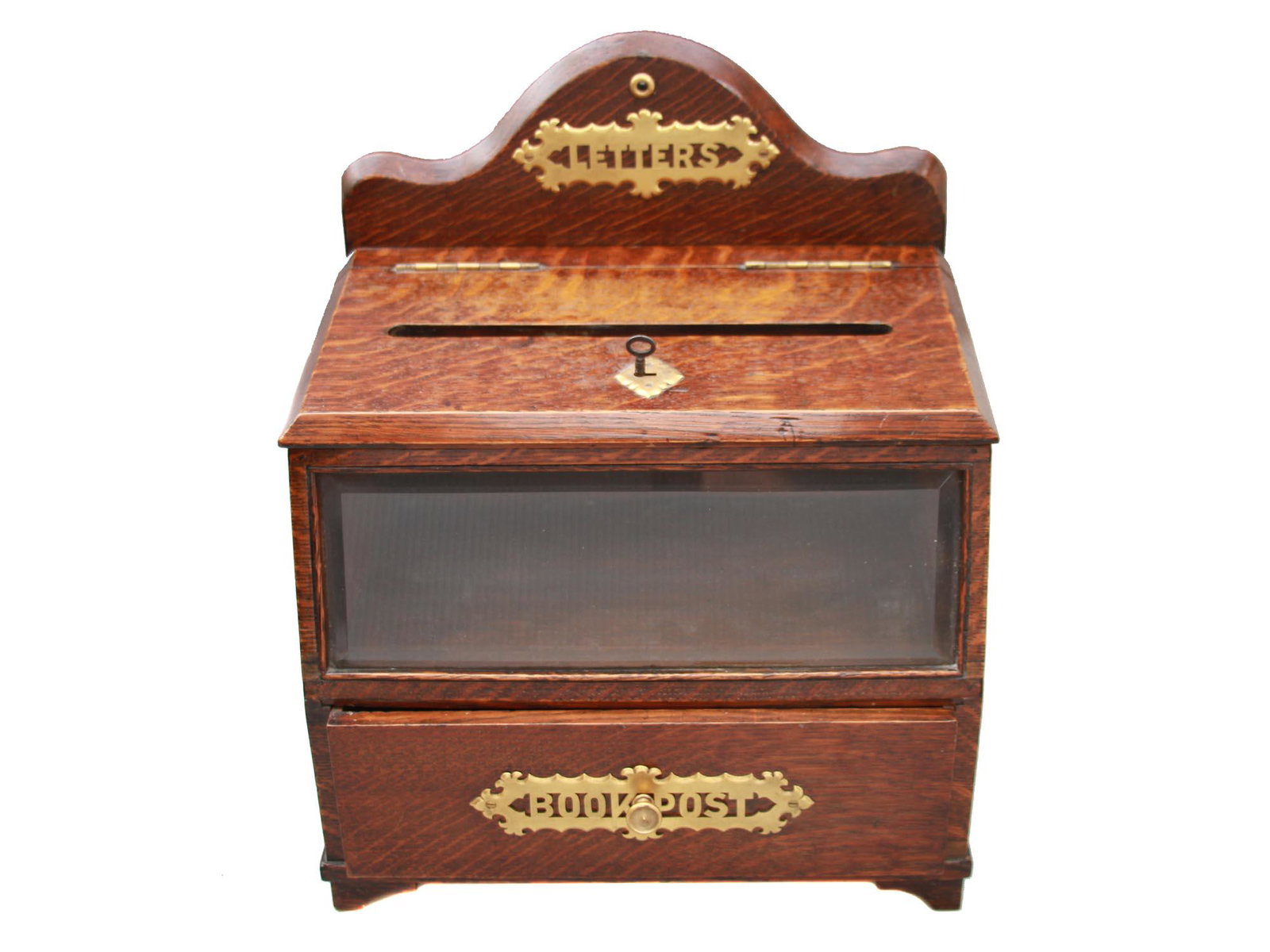 A VINTAGE ENGLISH VICTORIAN WOODEN POST BOX (1 of 10)