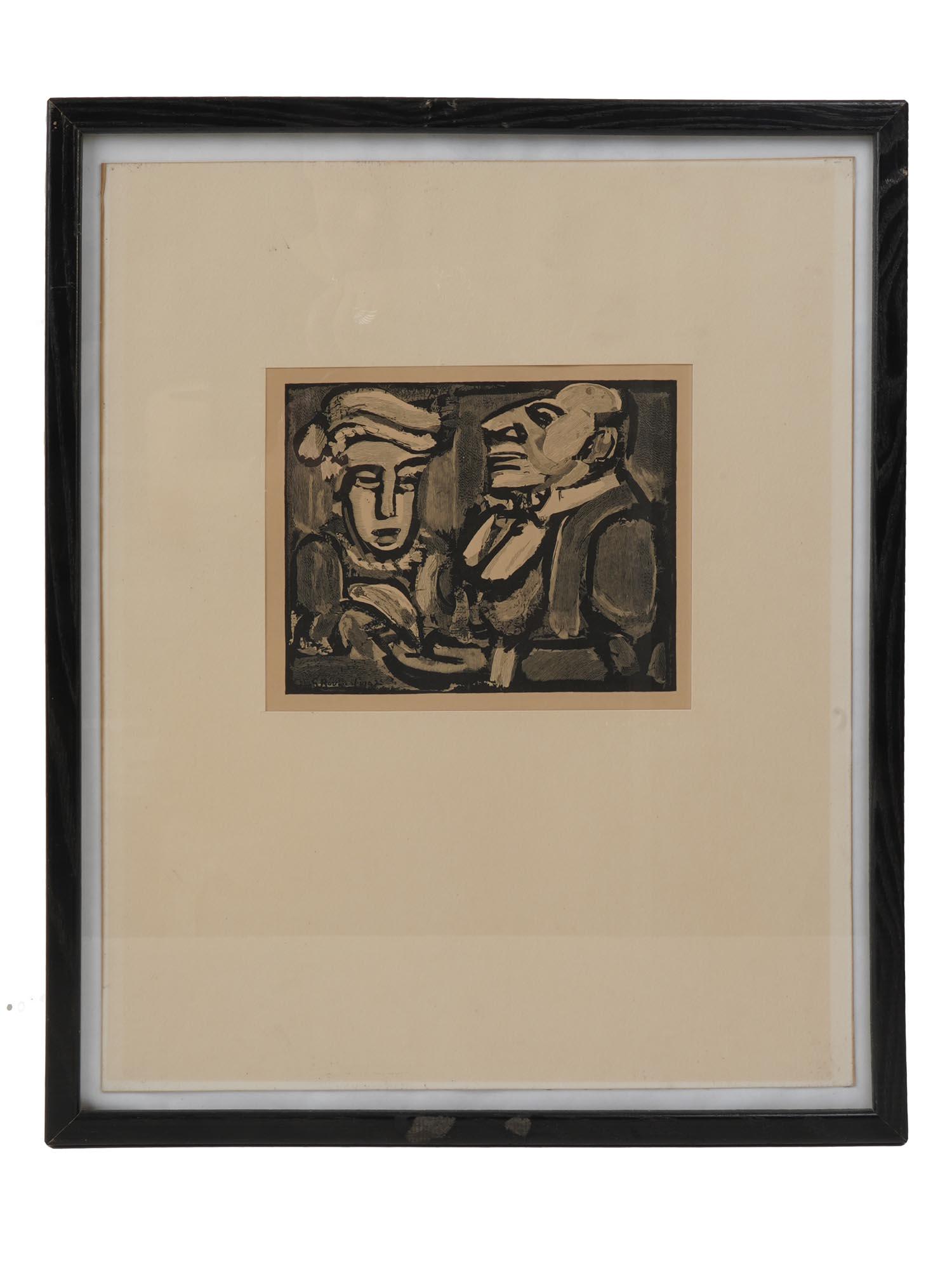 FRENCH ETCHING DOUBLE PORTRAIT BY GEORGES ROUAULT (1 of 6)