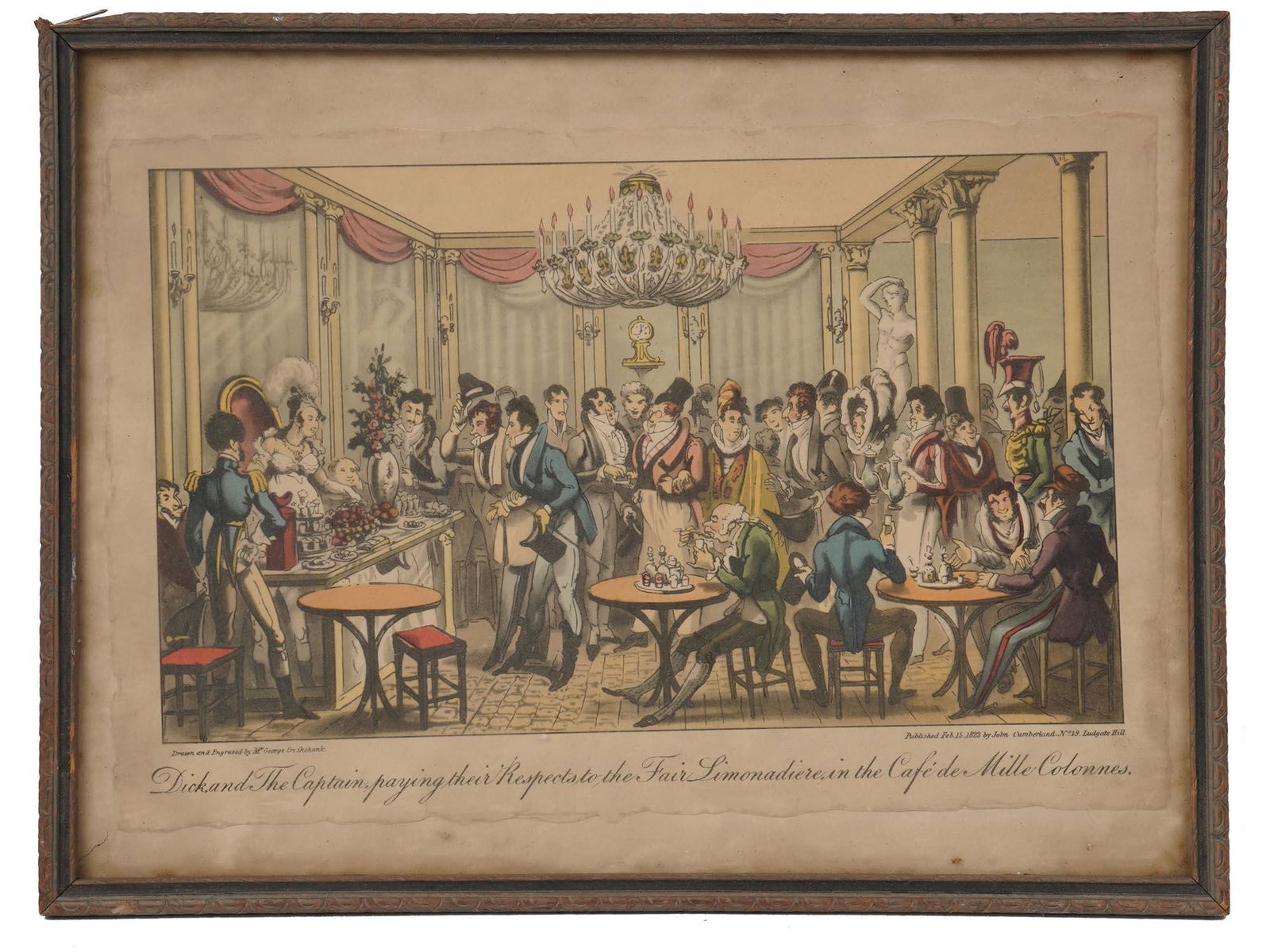AN ANTIQUE FRENCH ENGRAVING BY GEORGE CRUIKSHANK (1 of 5)