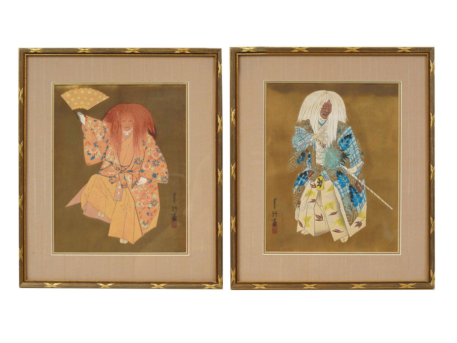 A PAIR OF JAPANESE WOODBLOCK BY RYOSHU, C. 1940 (1 of 10)