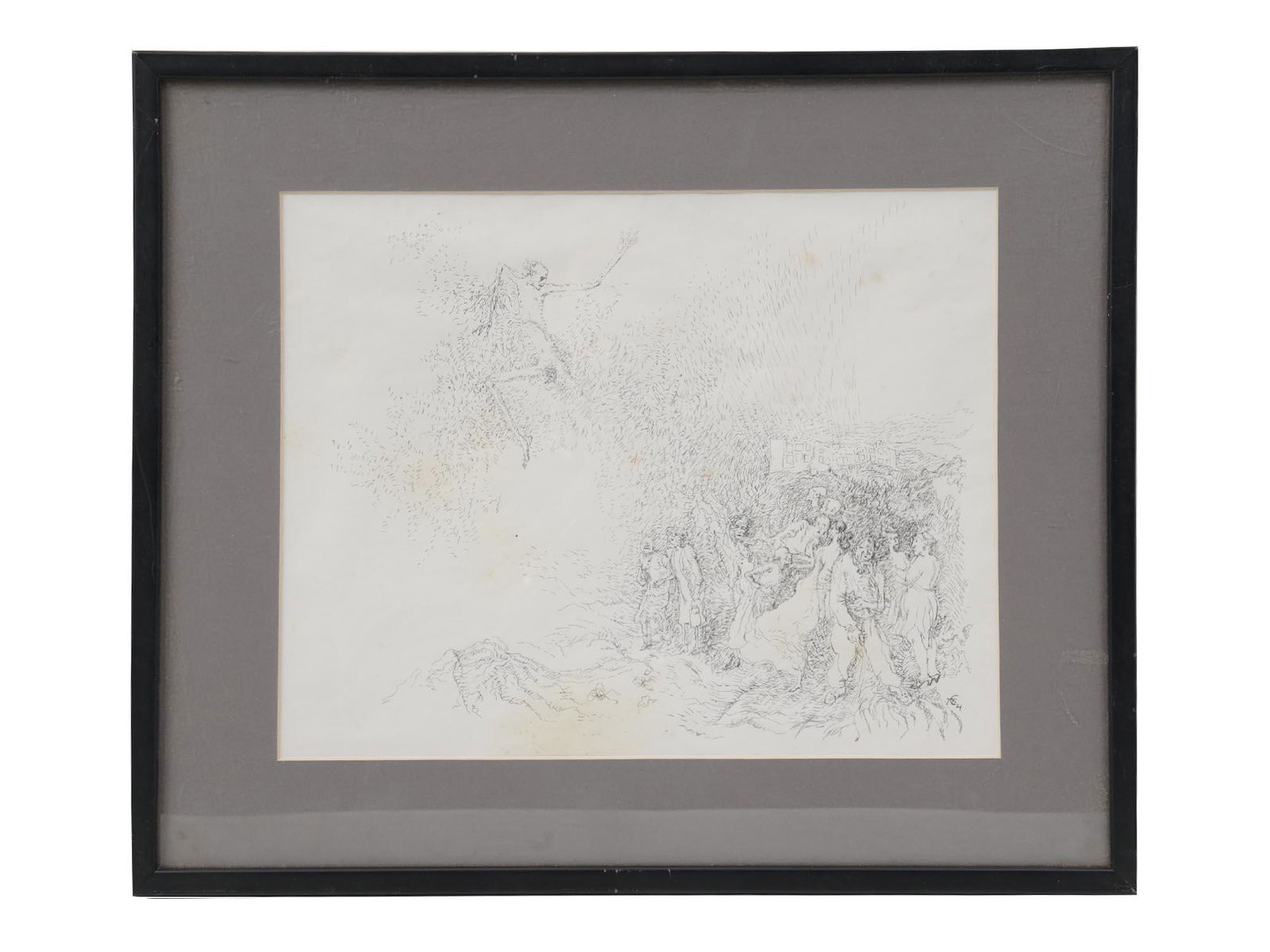 RUSSIAN INK PAINTING SCENE BY BORIS SVESHNIKOV (1 of 5)