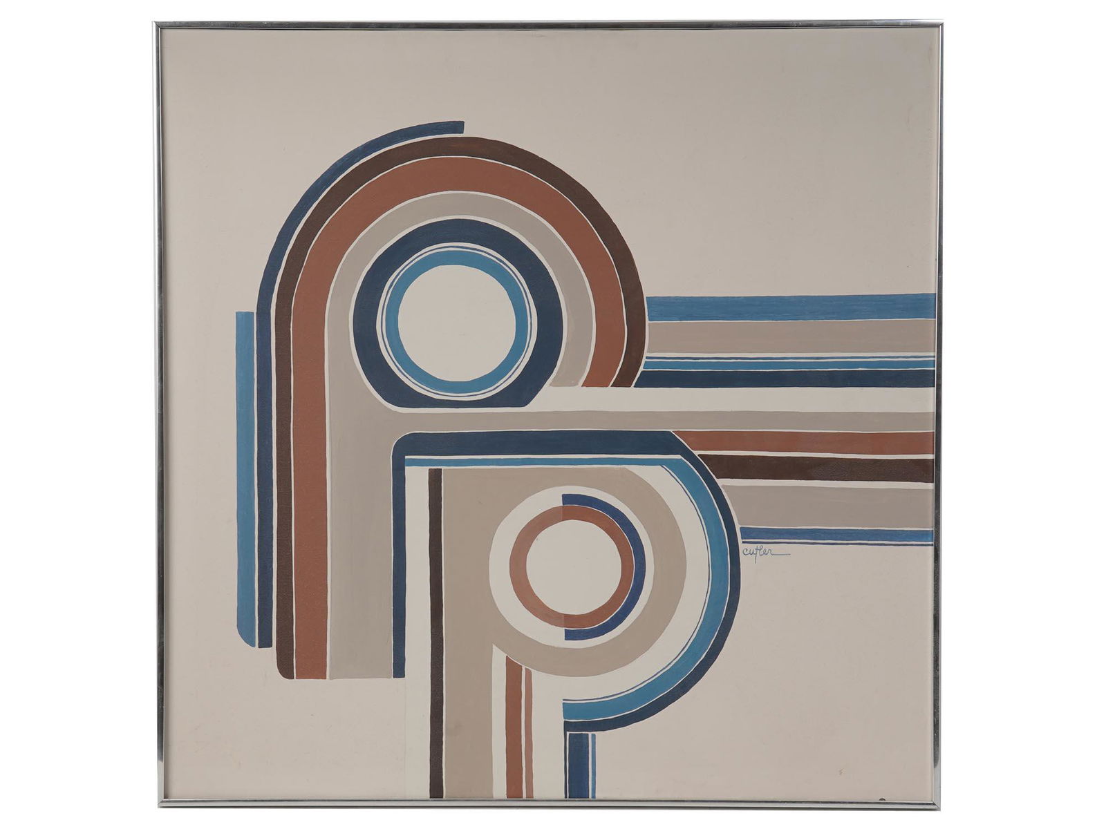 AMERICAN OP ART STYLE OIL PAINTING BY JUNE CUTLER (1 of 4)