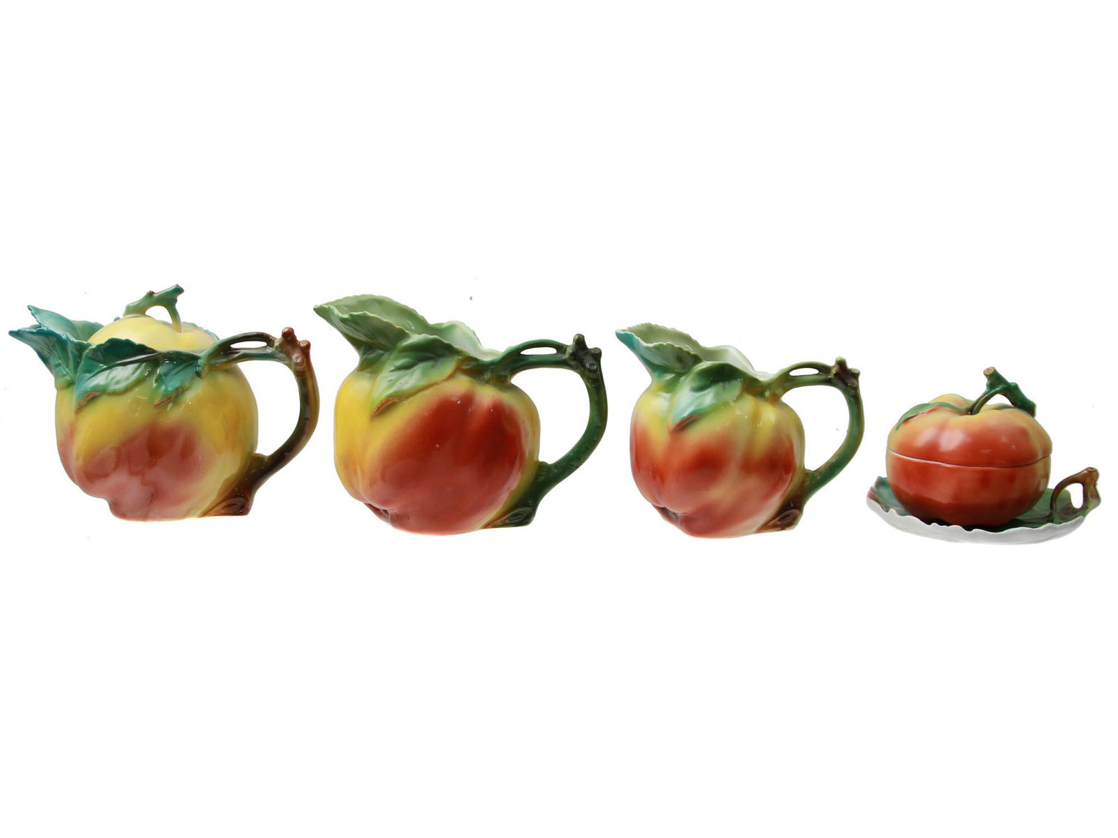 ROYAL BAYREUTH PORCELAIN APPLE SET OF FIVE PIECES (1 of 6)
