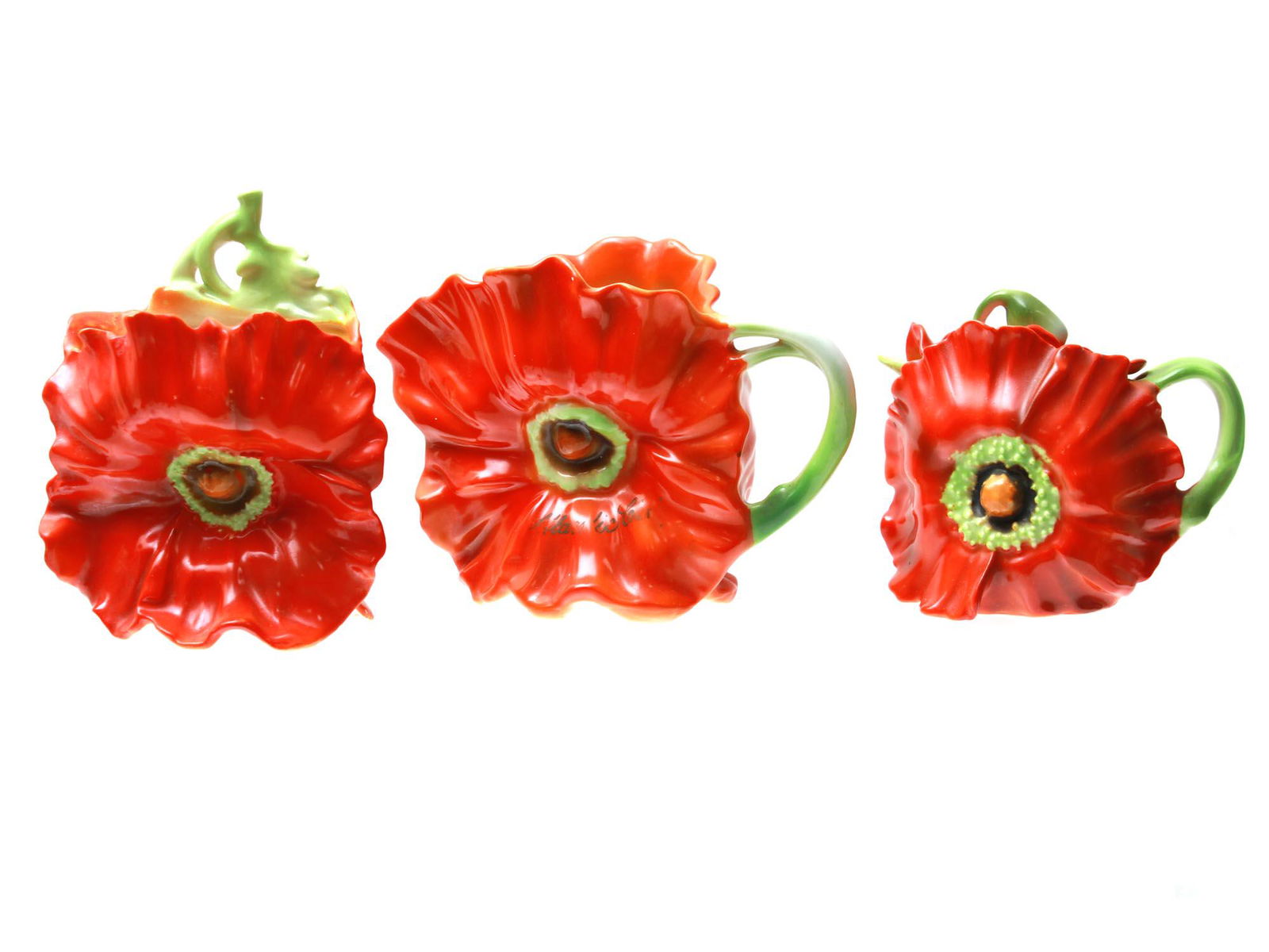 ROYAL BAYREUTH PORCELAIN POPPY SET OF THREE PIECE (1 of 7)