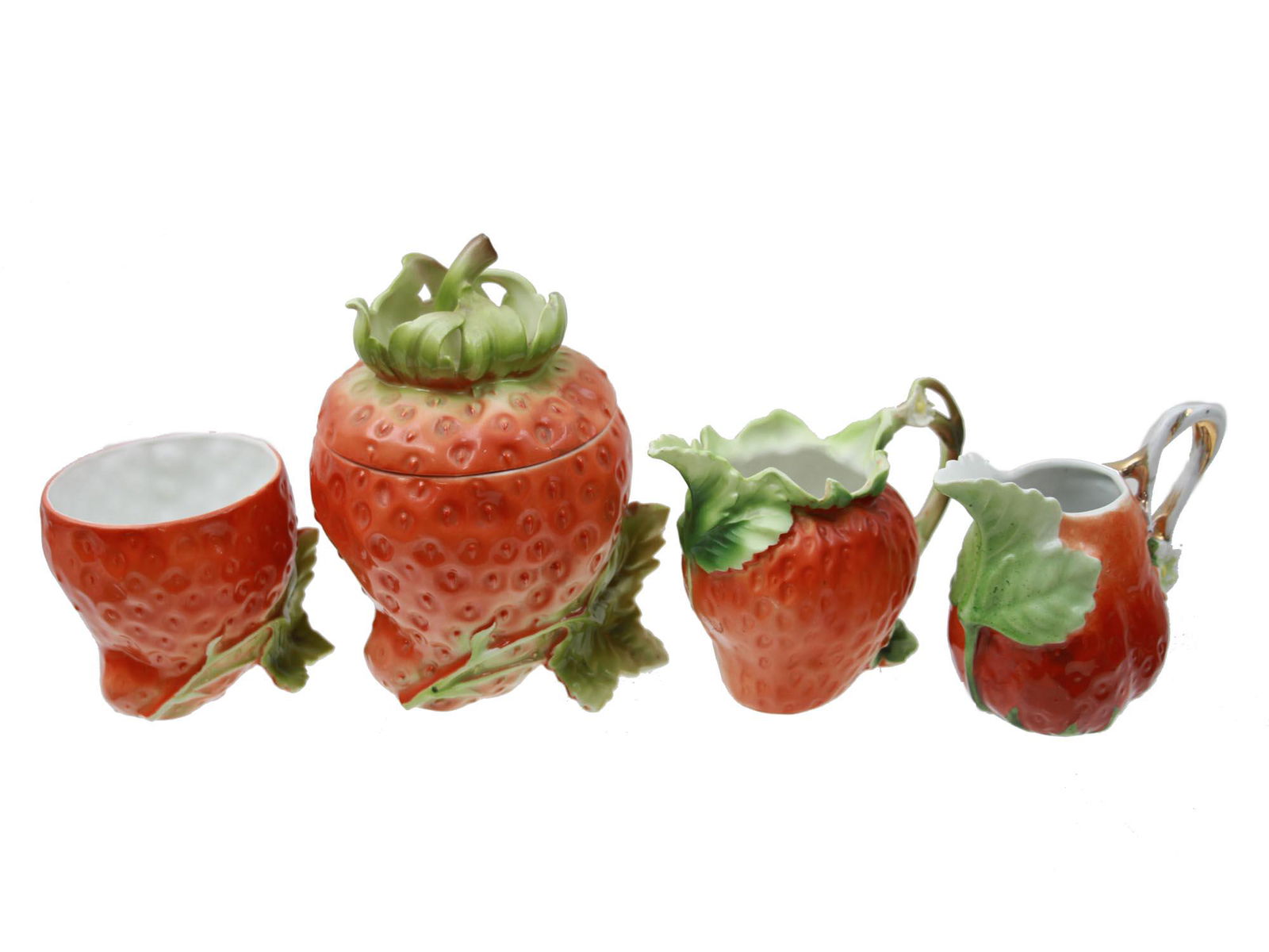 A ROYAL BAYREUTH STRAWBERRY PORCELAIN SET 4 PCS. (1 of 6)