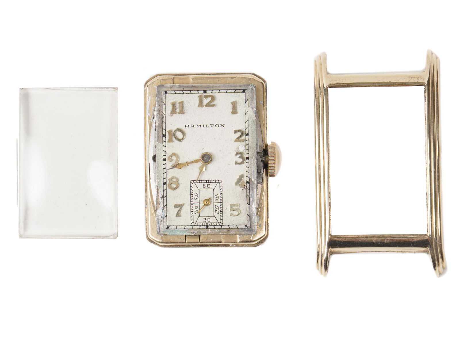 A VINTAGE MID CENTURY 14K GOLD HAMILTON WATCH (1 of 2)