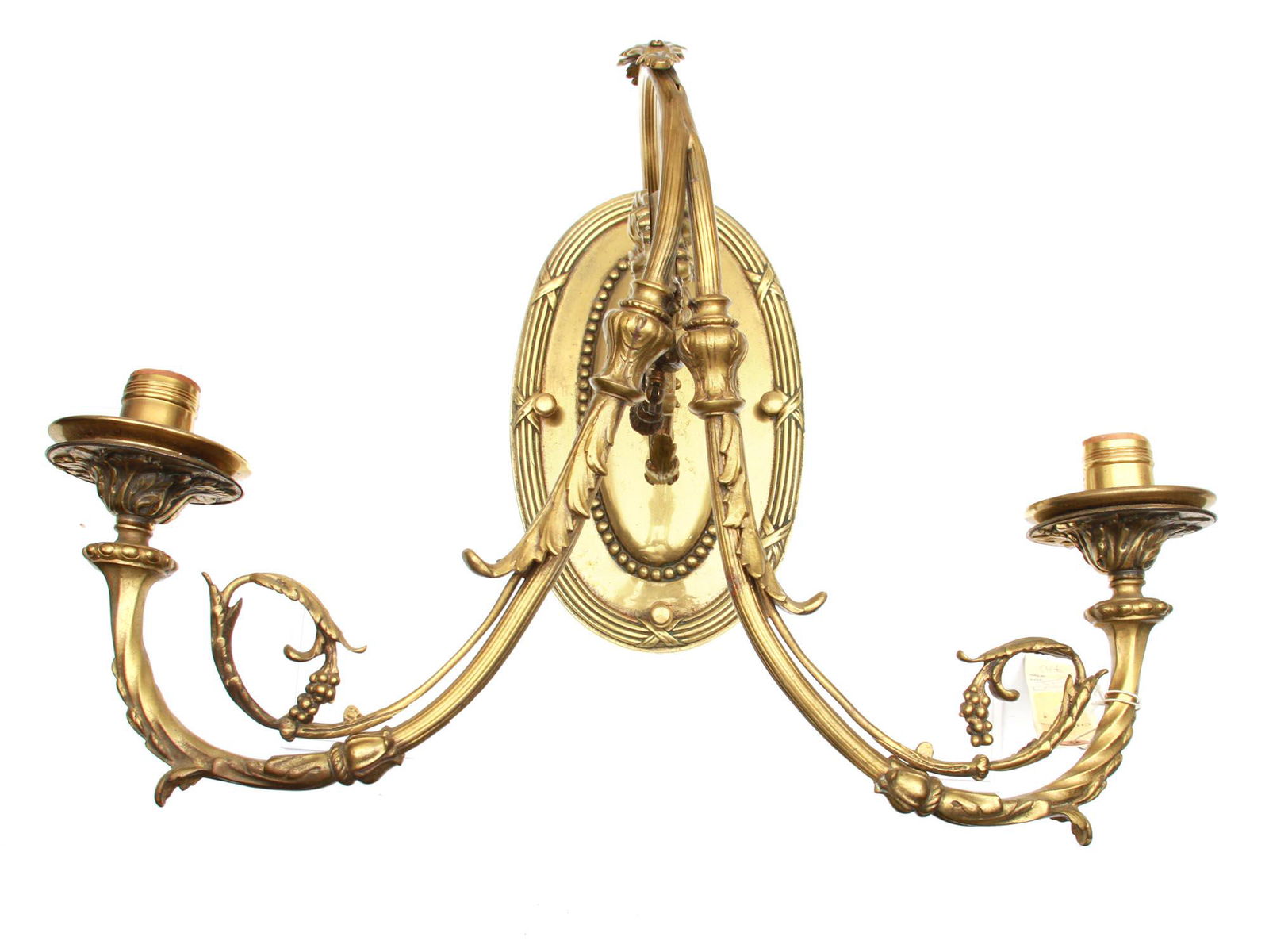 AN ANTIQUE BRASS NEOCLASSICAL WALL SCONCE (1 of 6)