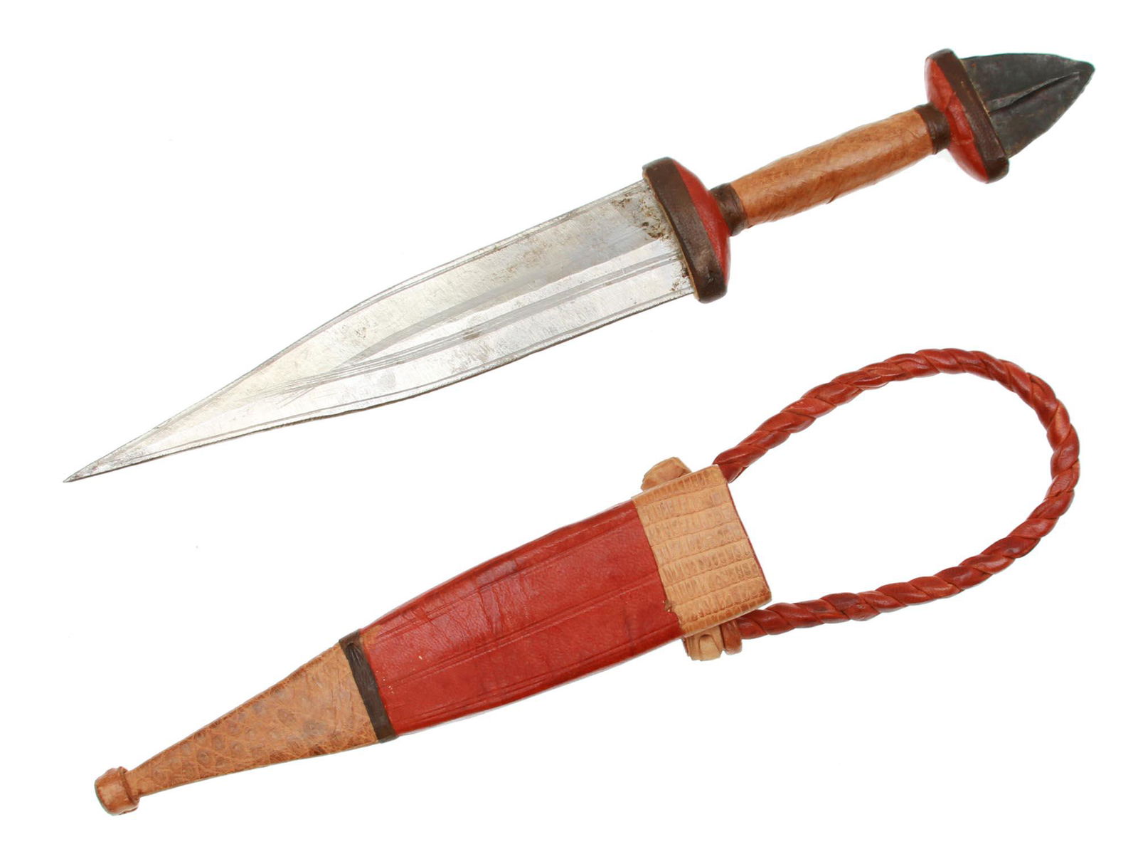 AN ANTIQUE AFRICAN ARM DAGGER WITH A SCABBARD (1 of 6)