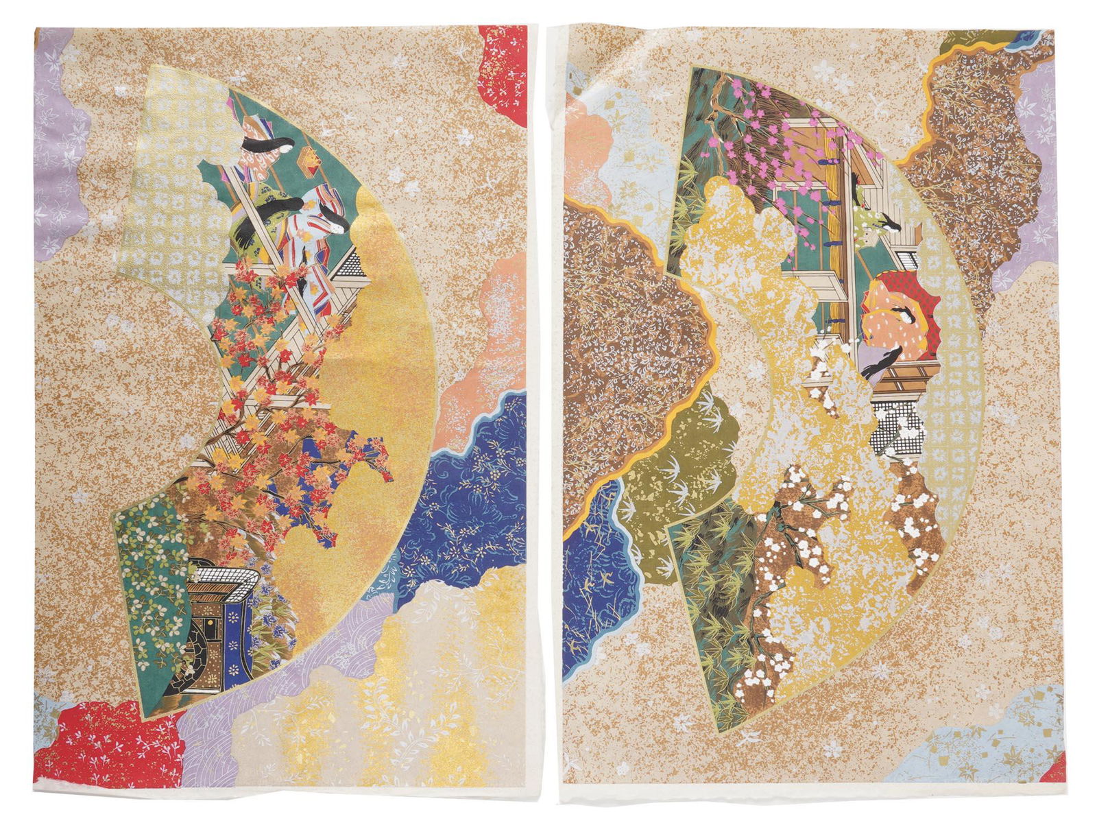 TWO MODERN JAPANESE ABSTRACT WOODBLOCK PRINTS (1 of 3)