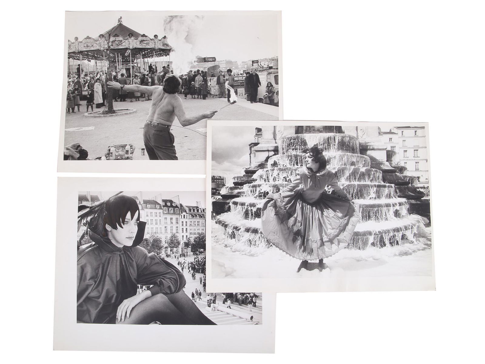 PARIS VINTAGE ART PHOTOS BY ALEXANDER BORODULIN: A lot of Alexander Borodulin (Russian photographer, born 1952) three black and white photographs on paper, analog prints done in the darkroom. The first: The Witch, Paris, 1981; signed, titled, dated