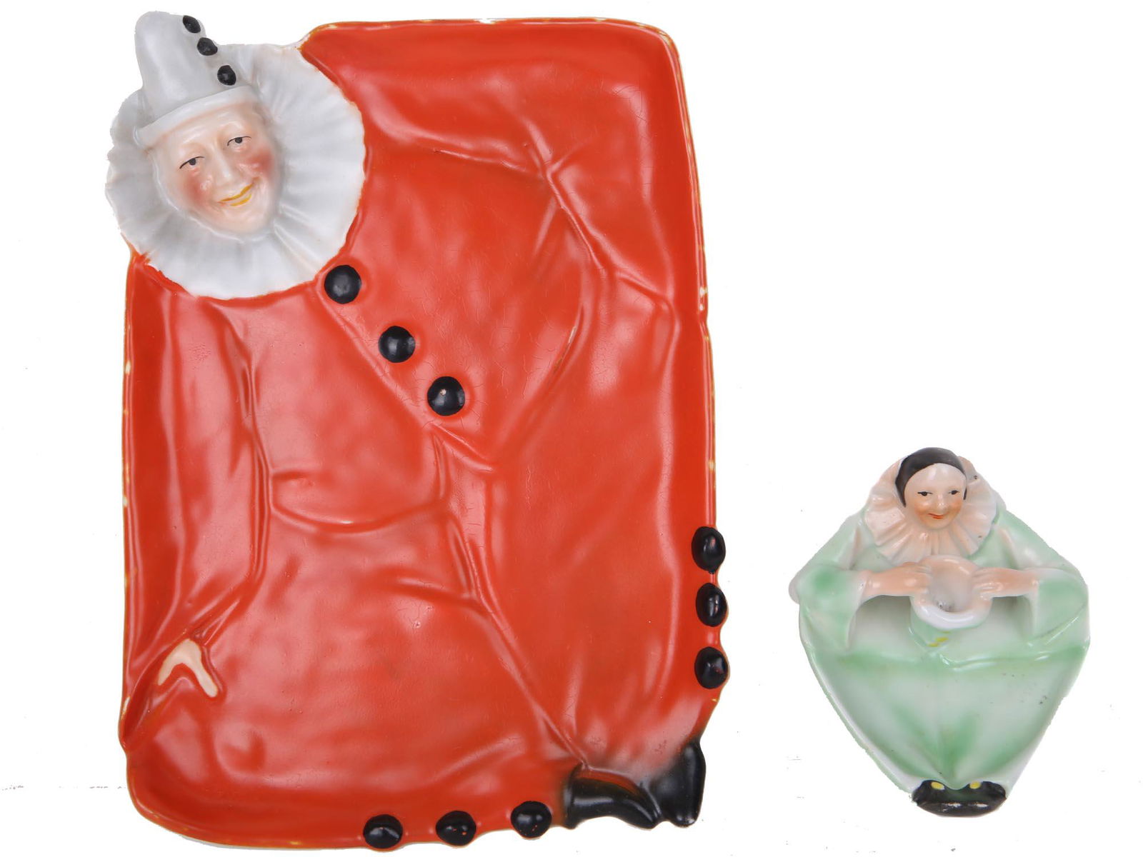 A ROYAL BAYREUTH PORCELAIN CLOWN TRAY AND ASHTRAY (1 of 6)