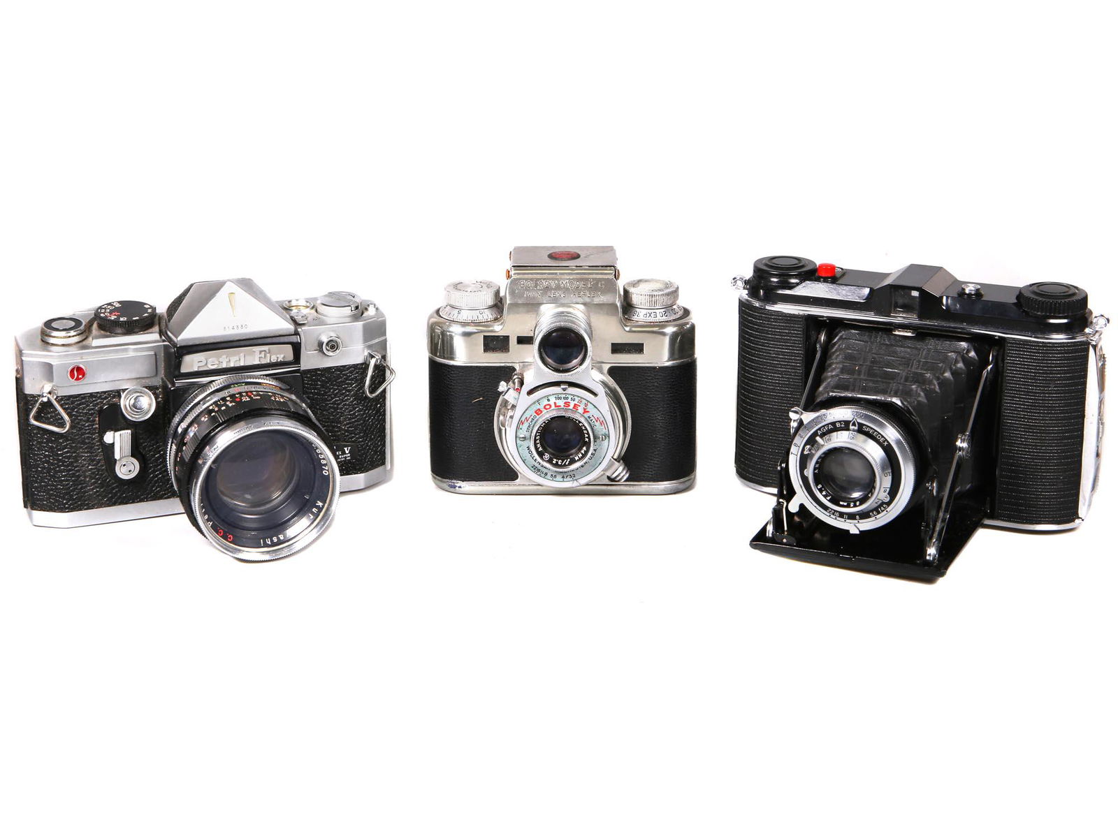 VINTAGE ANALOG CAMERAS, PETRI FLEX, BOLSEY, AGFA (1 of 12)