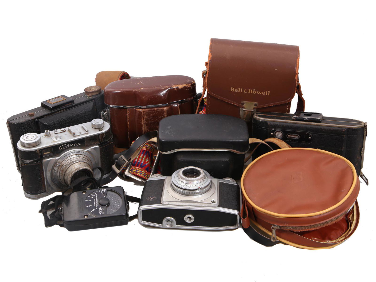 LOT OF SEVEN VARIOUS VINTAGE CAMERAS WITH CASES (1 of 20)