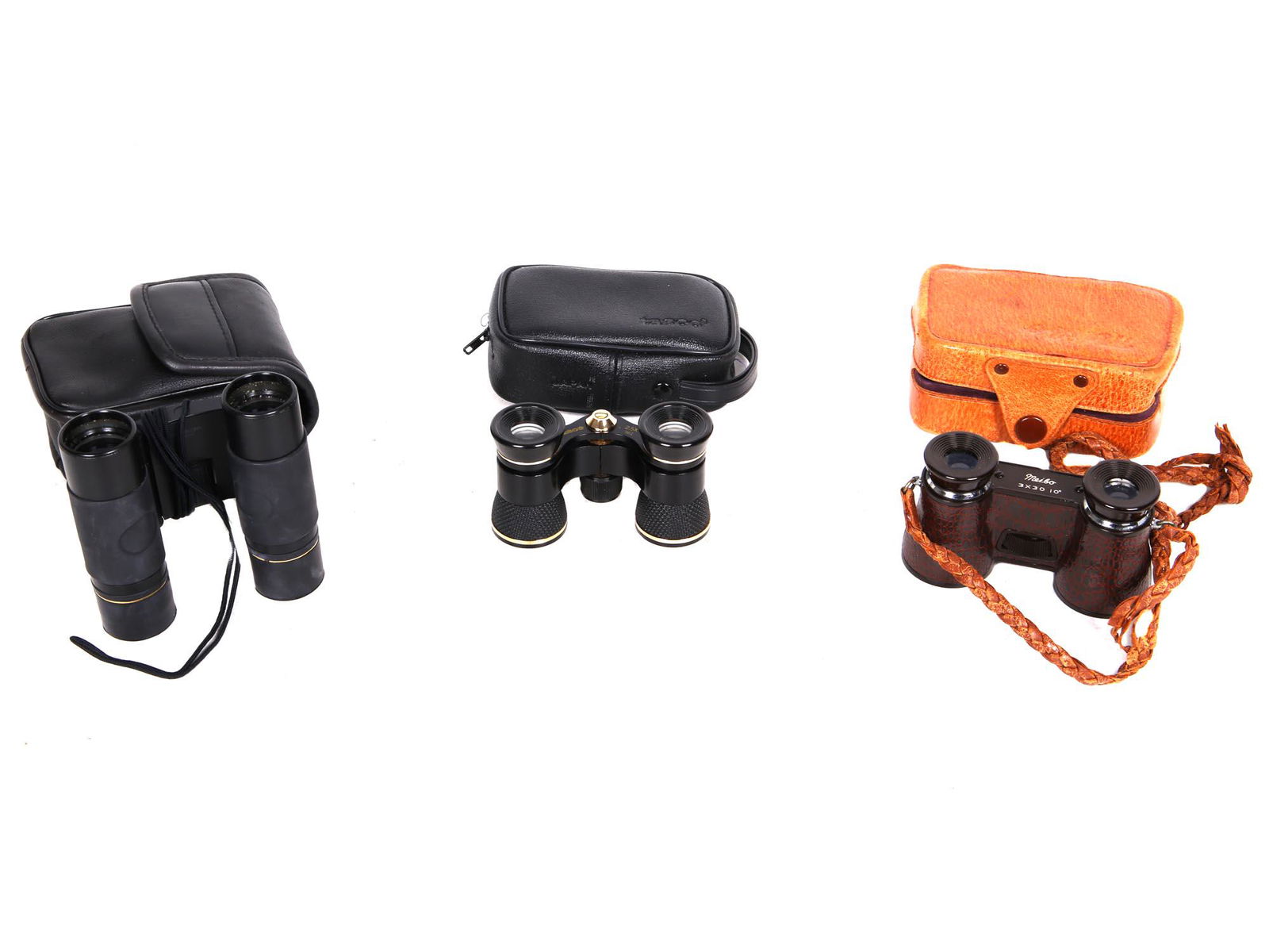 A LOT OF VINTAGE BINOCULARS IN ORIGINAL CASES (1 of 5)