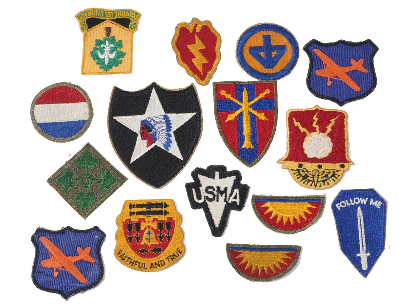 WWII - KOREA US ARMY 15 MILITARY SHOULDER PATCHES (1 of 1)