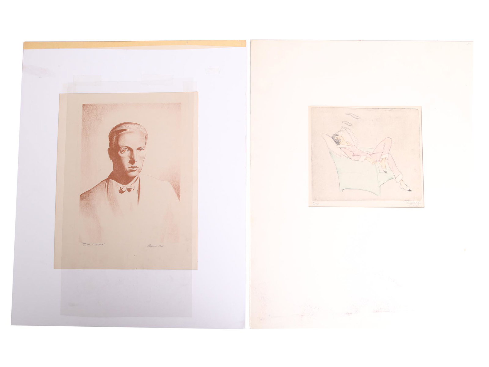 A SET OF ETCHING & LITHOGRAPH BY KELLER AND KENT (1 of 8)