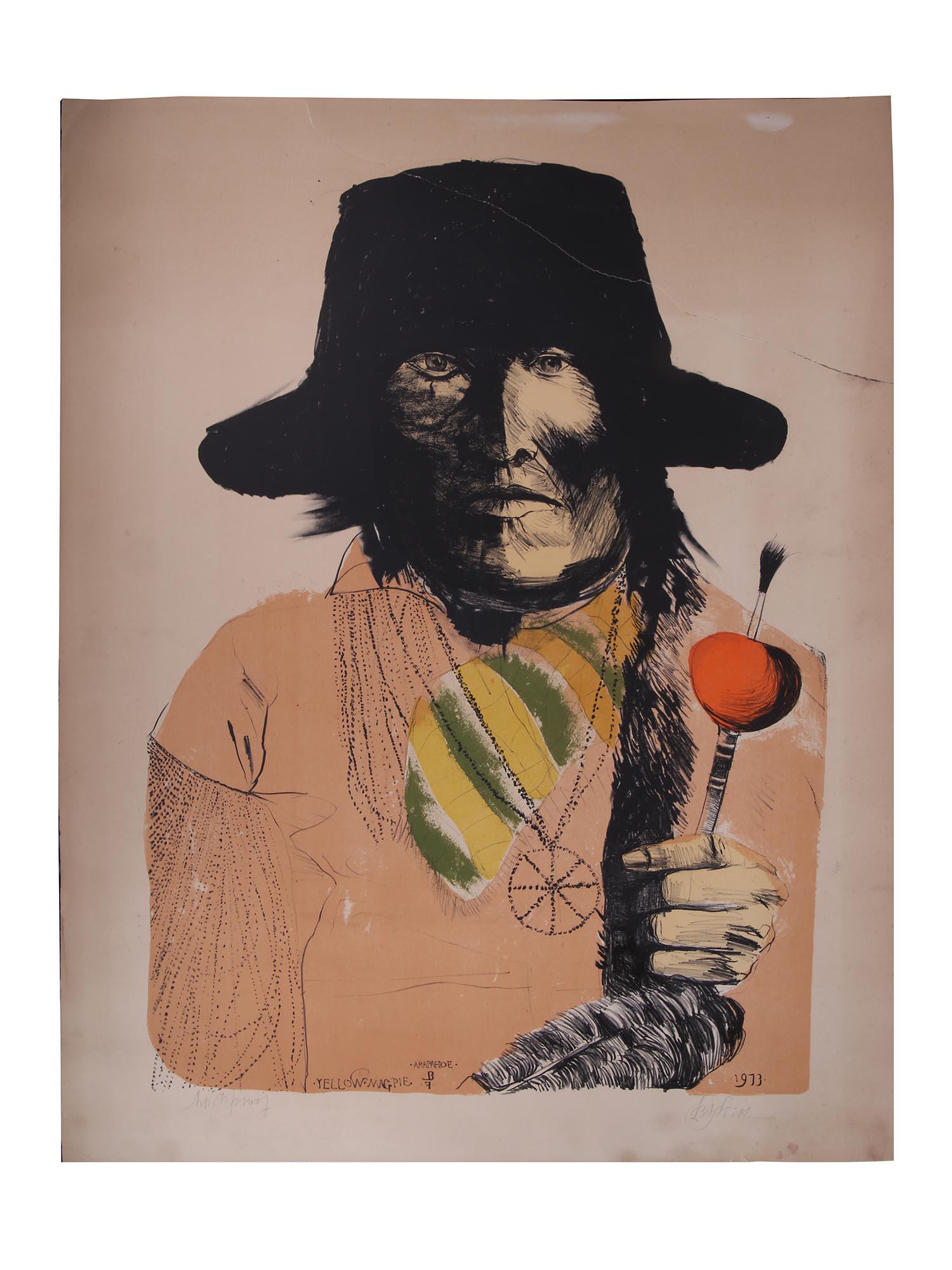 AMERICAN COLORED LITHOGRAPH BY LEONARD BASKIN (1 of 10)