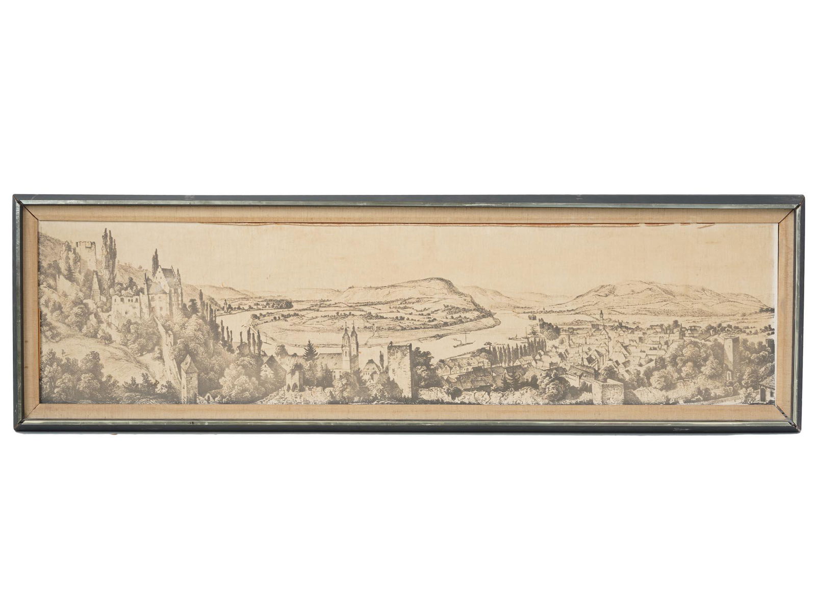 AN ANTIQUE ENGRAVING PANORAMIC VIEW OF HEIDELBERG (1 of 5)