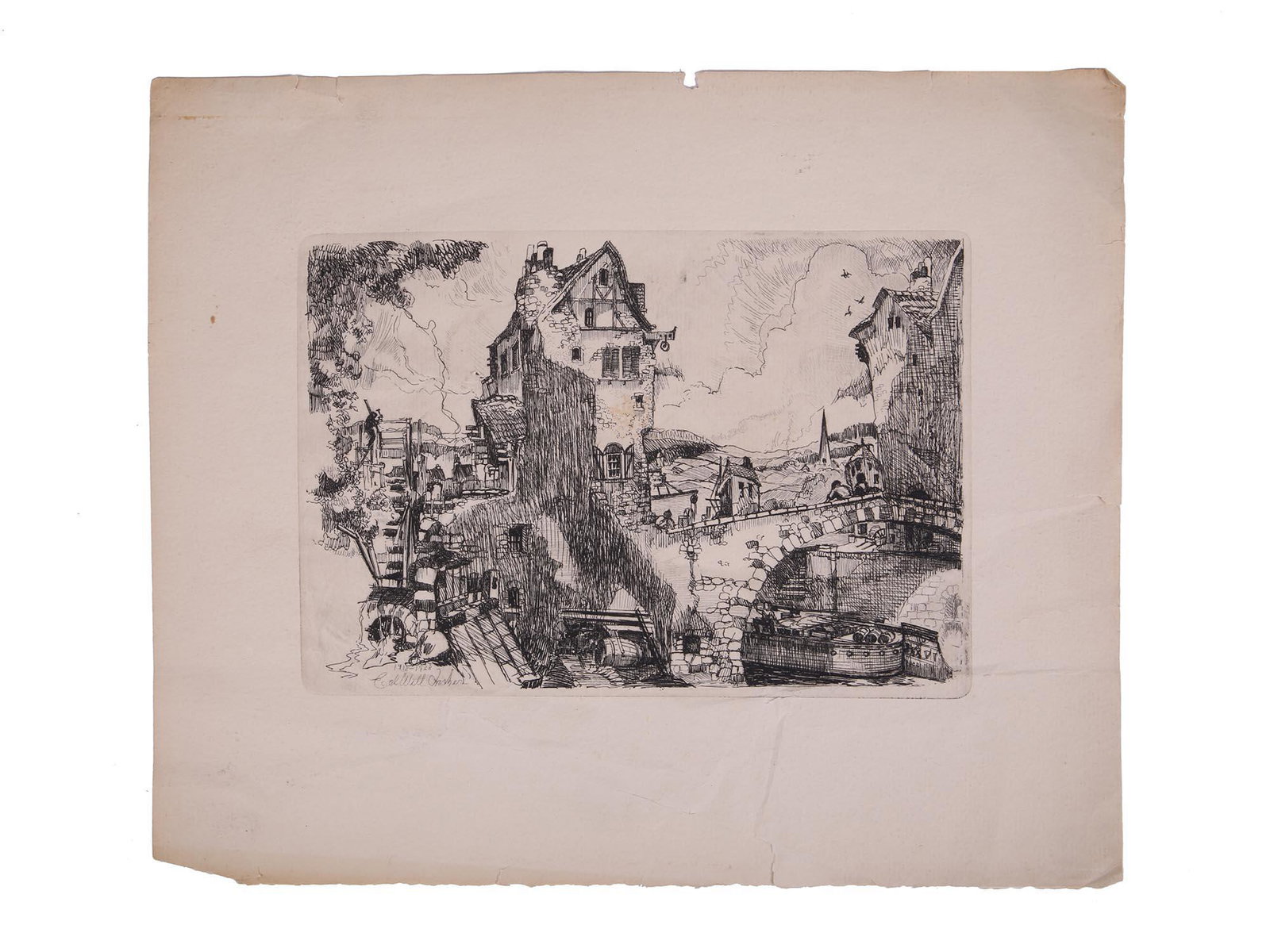 AMERICAN ETCHING OF OLD FRANCE BY EDWILL FISHER (1 of 6)