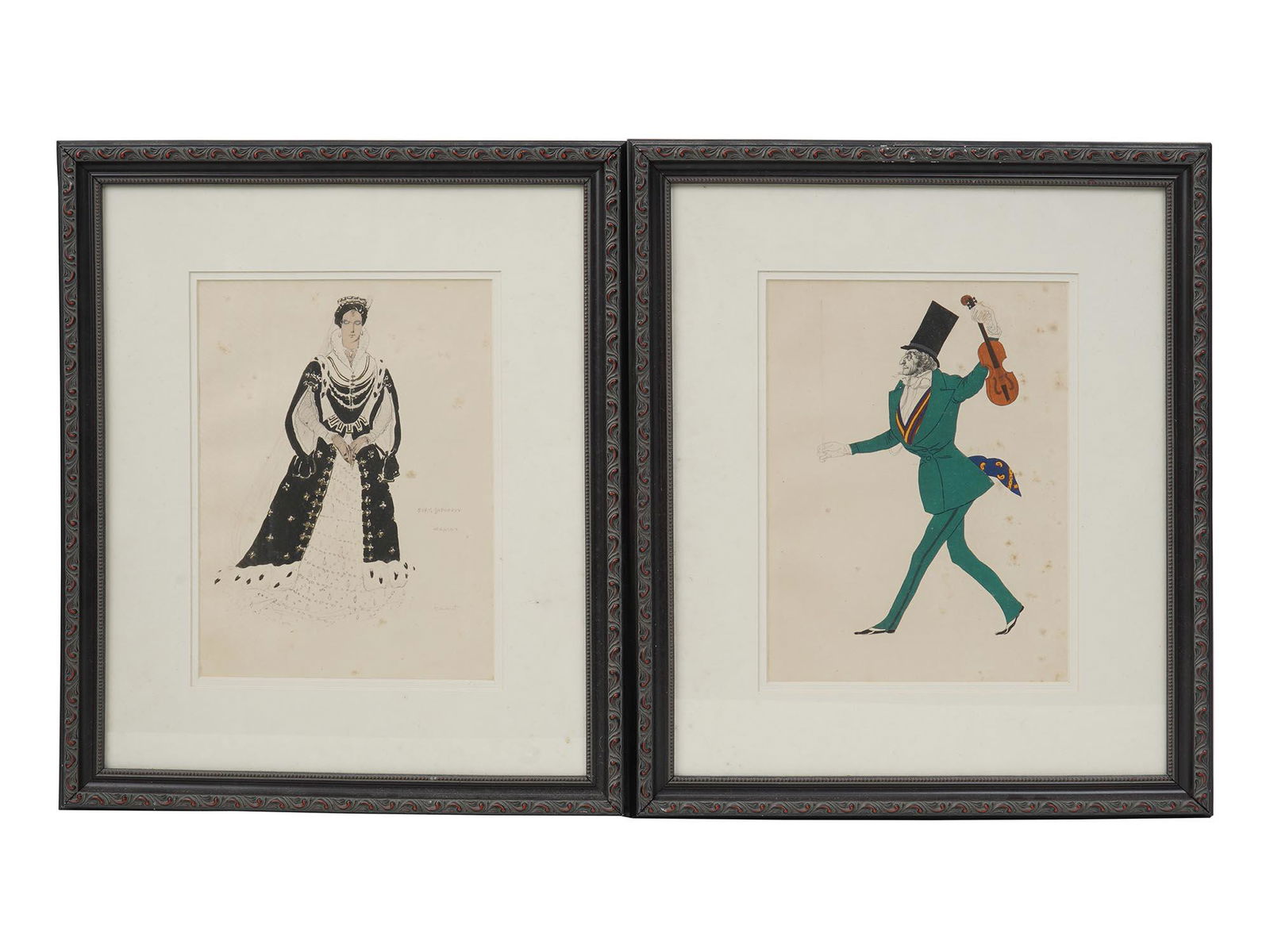 RUSSIAN COSTUME DESIGN PAINTING BY LEON BAKST (1 of 6)