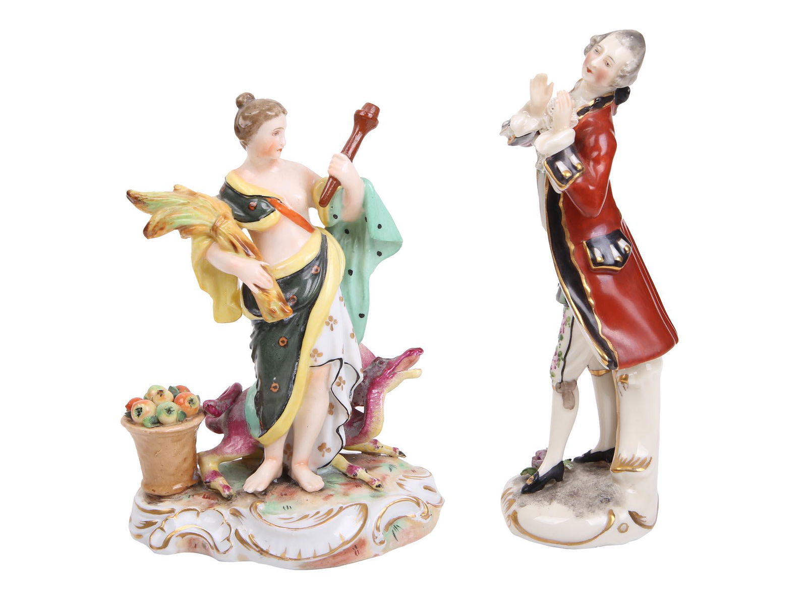 TWO ANTIQUE GERMAN PORCELAIN FIGURINES (1 of 6)