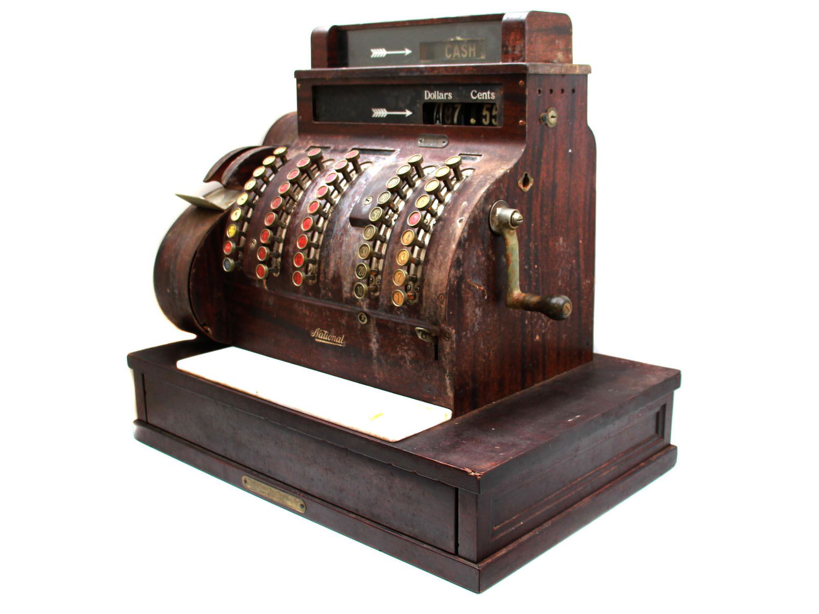AN ANTIQUE ORIGINAL NATIONAL CASH REGISTER (1 of 12)