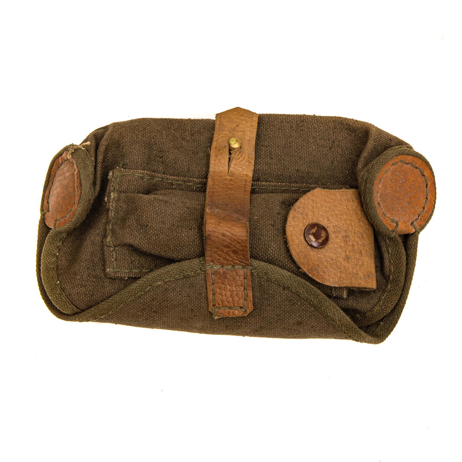 A 20TH CEN RUSSIAN SOVIET HOLSTER FOR OPTIC SCOPE: A WWII Russian Soviet original tarpaulin and leather holster for an optic for Mosin rifle. The belt was also used for the SVT and SVD rifles. Circa the second half of the 20th century. Dimensions: Bod