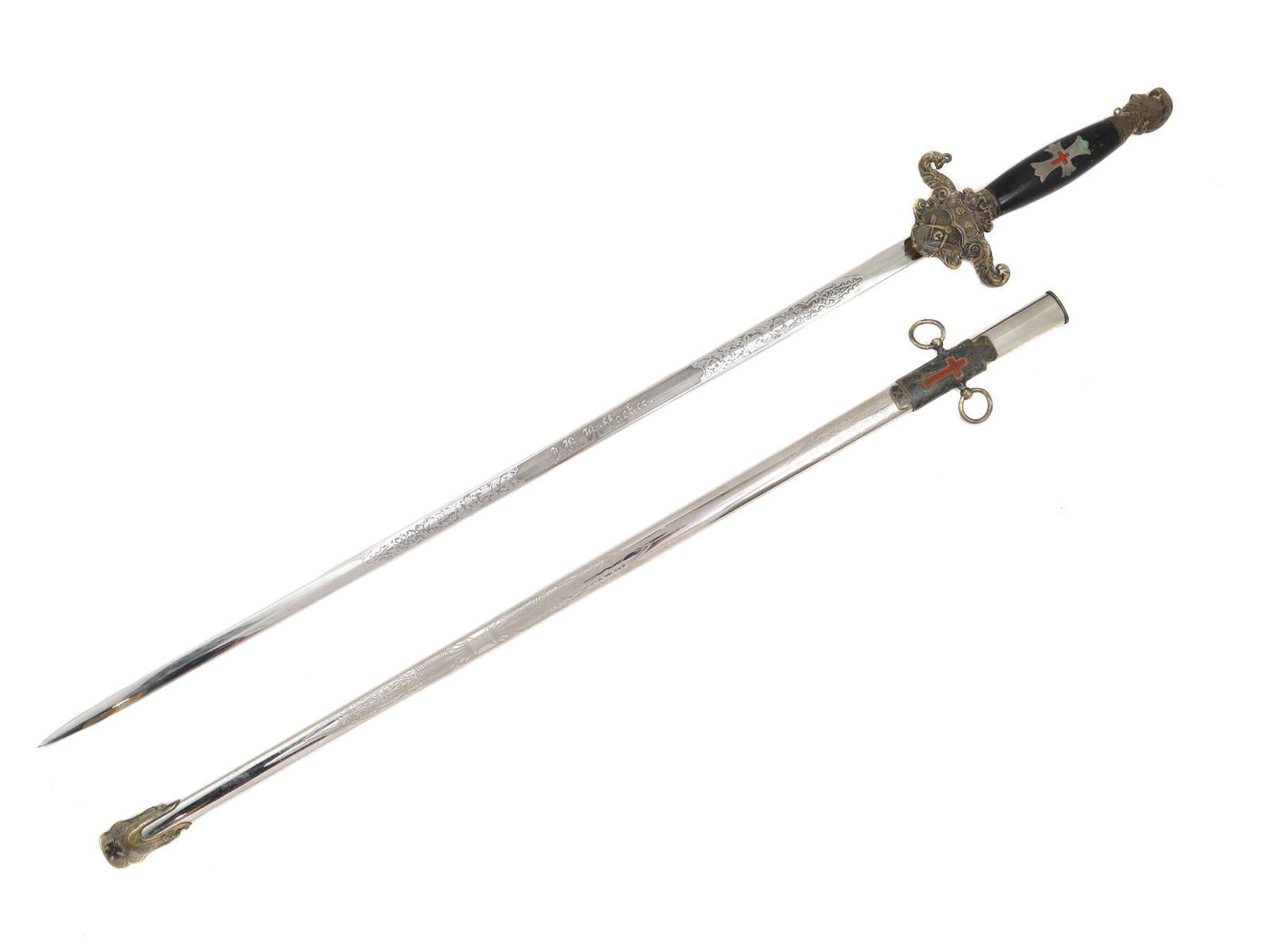 A KNIGHTS TEMPLAR MASONIC CEREMONIAL SWORD (1 of 6)