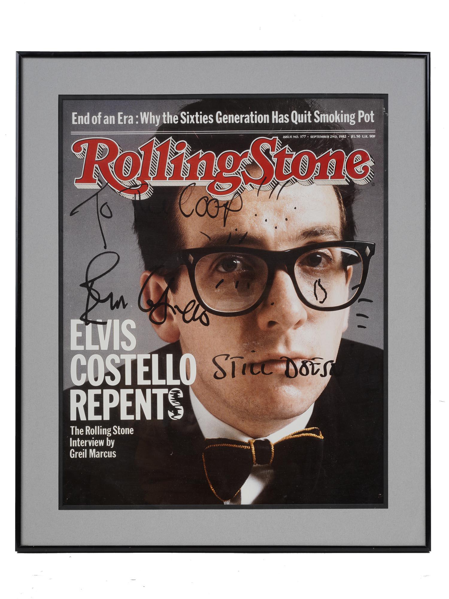 A COVER OF ROLLING STONES AUTOGRAPHED BY COSTELLO (1 of 3)