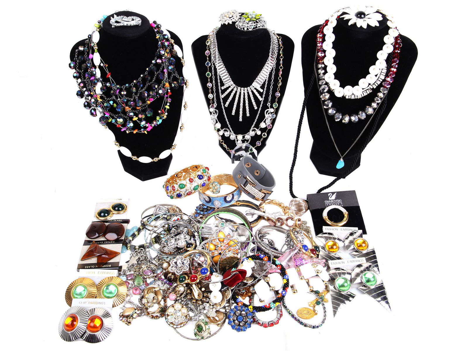 A LARGE COLLECTION OF COLORFUL COSTUME JEWELRY (1 of 7)