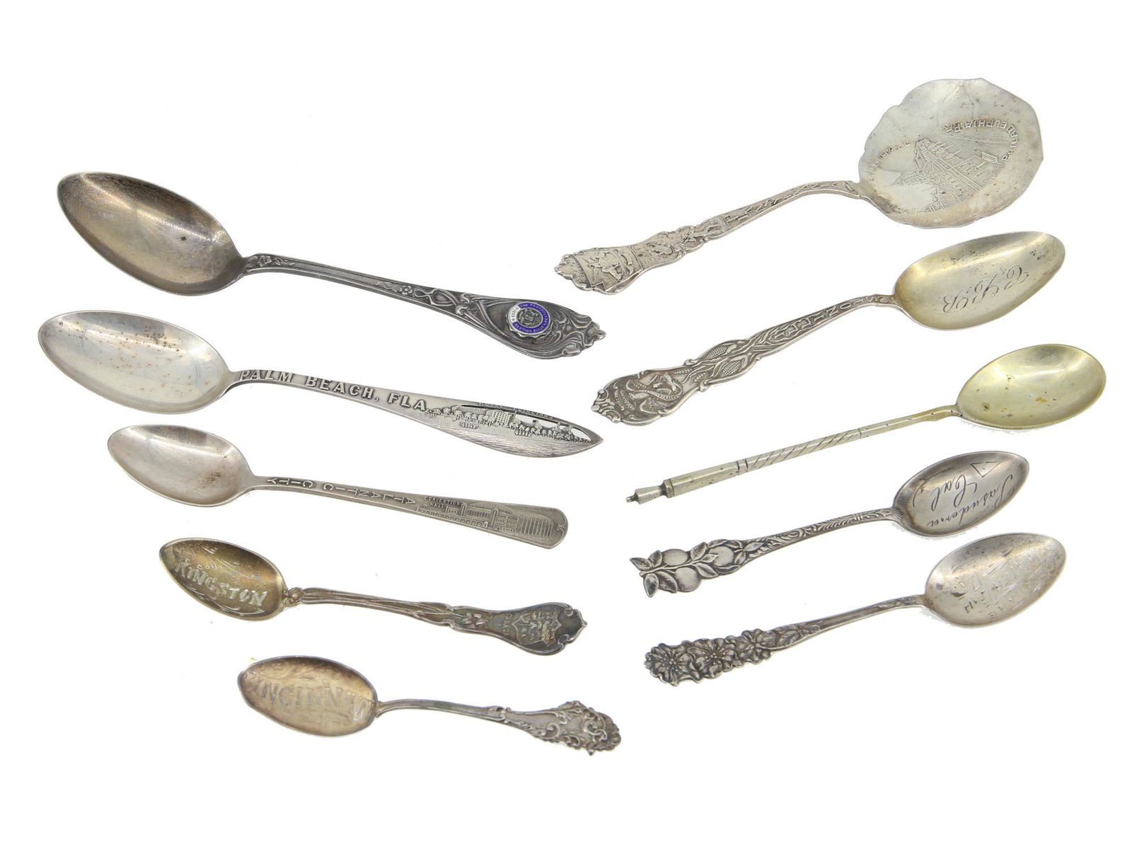 TEN AMERICAN STERLING SILVER SPOONS HALLMARK SET (1 of 8)