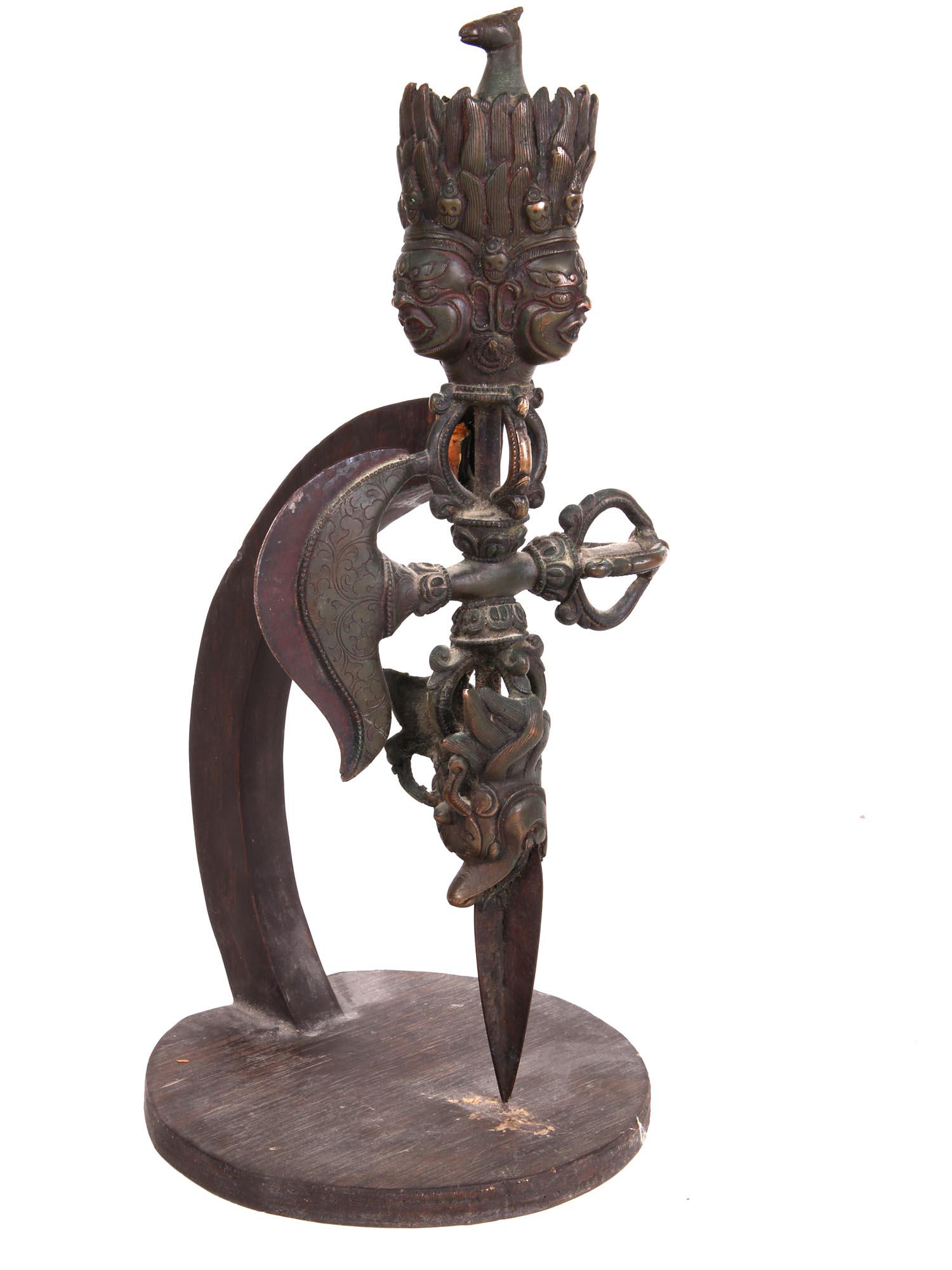 ANTIQUE TIBETAN VAJRA KARTIKA PHURBA DESK DECOR (1 of 10)