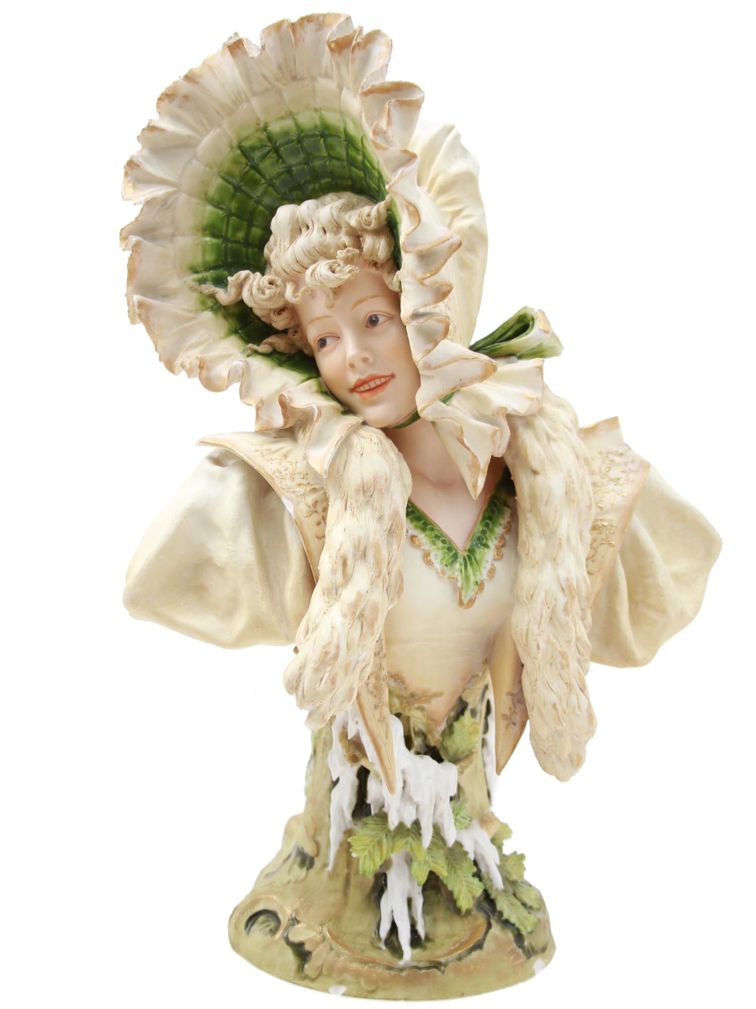 A PORCELAIN BUST OF A LADY WINTER BY ERNS WAHLISS (1 of 11)