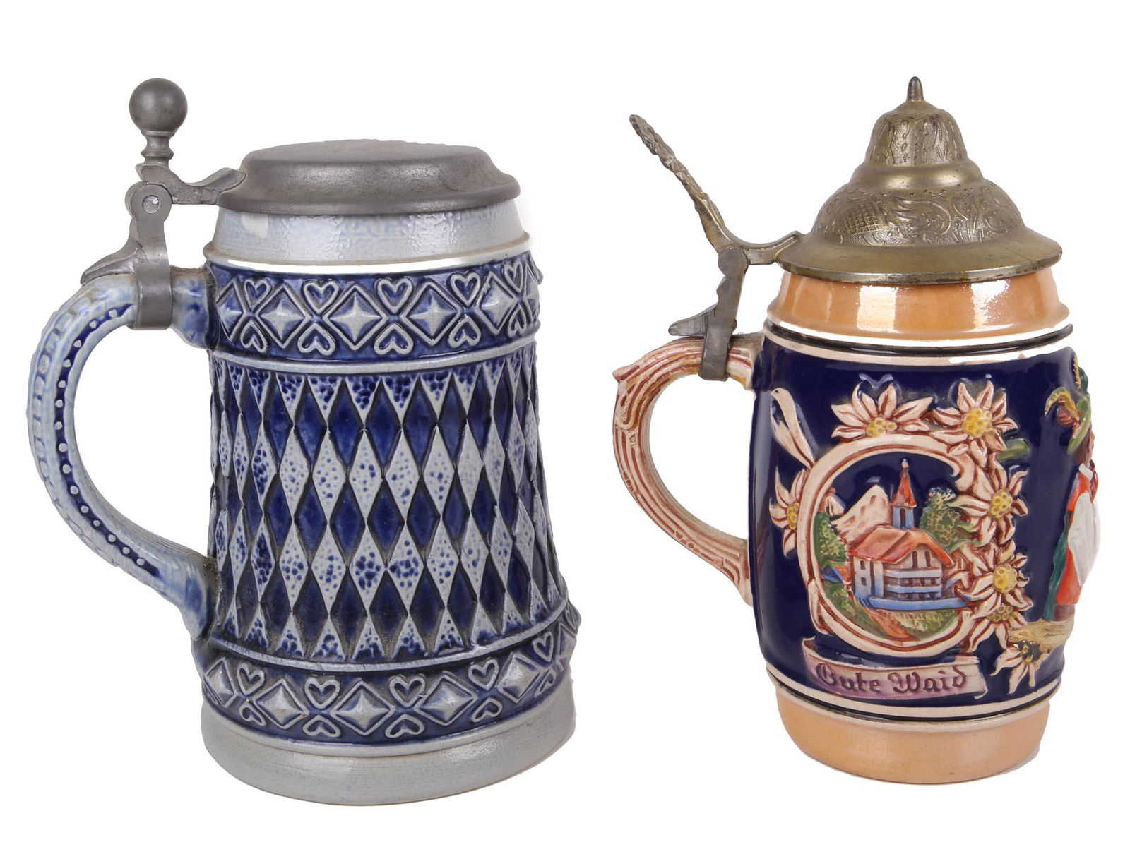 2 VINTAGE GERMAN TANKARD BEER MUGS KURANDA ESTATE (1 of 8)