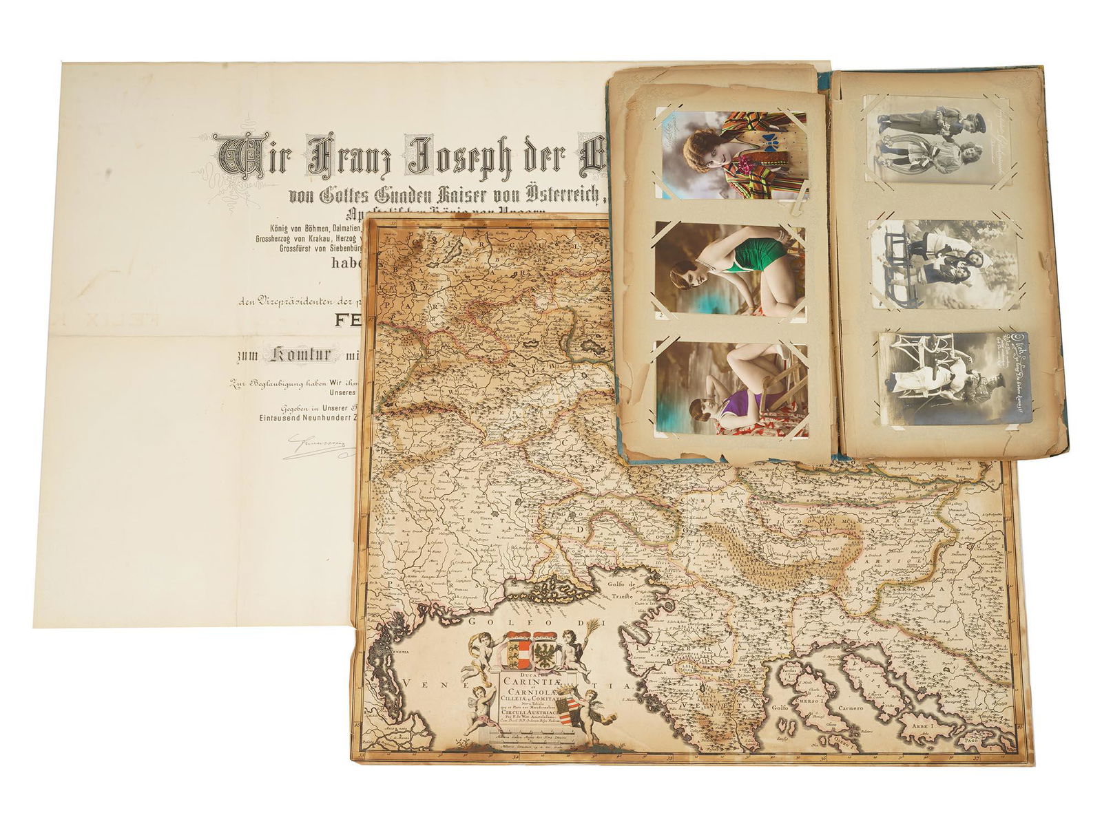A LOT OF FELIX KURANDA DOC, MAP & POSTCARD ALBUM (1 of 8)