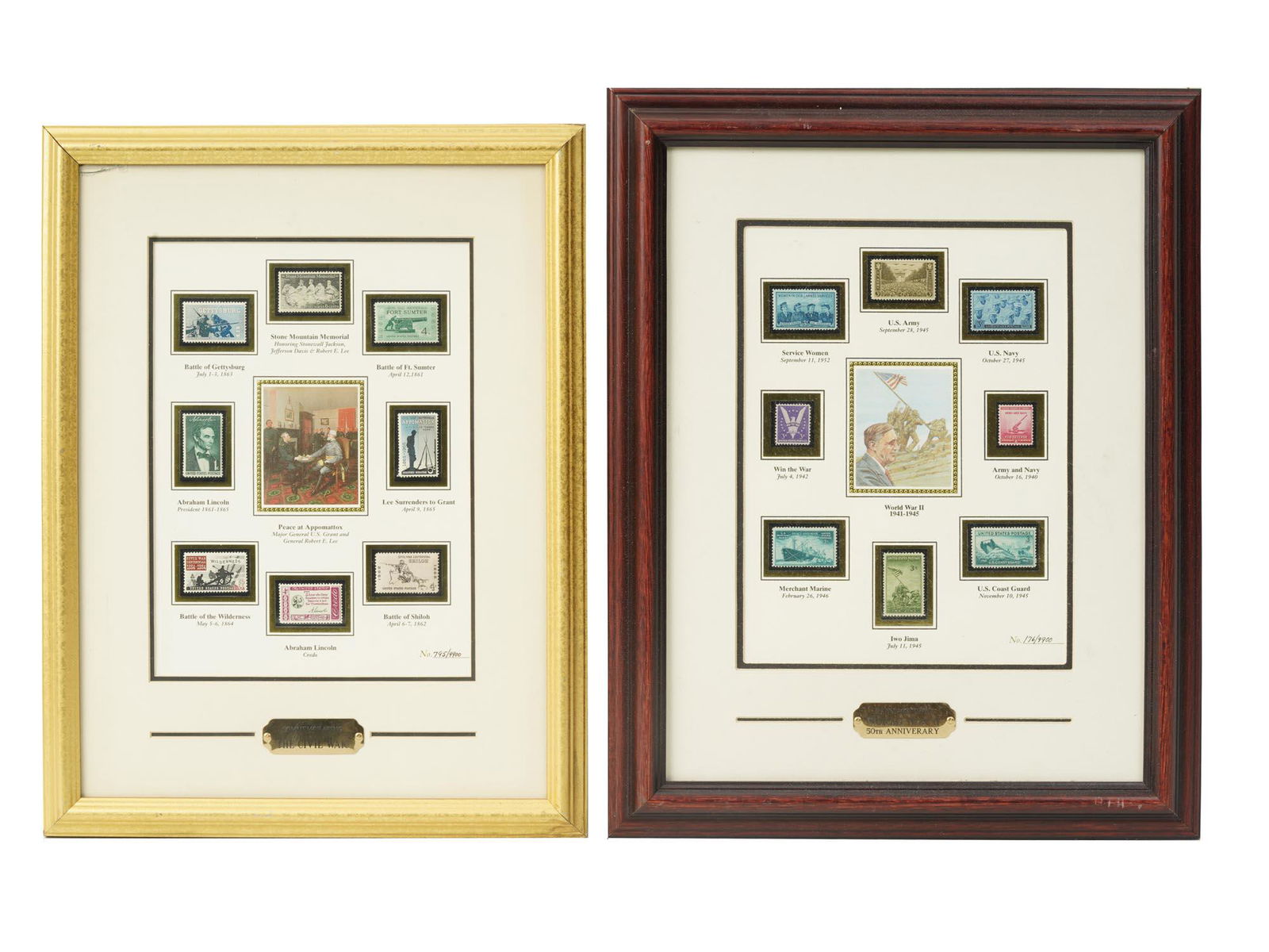 A WWII AND CIVIL WAR COMMEMORATIVE STAMPS FRAMED (1 of 7)