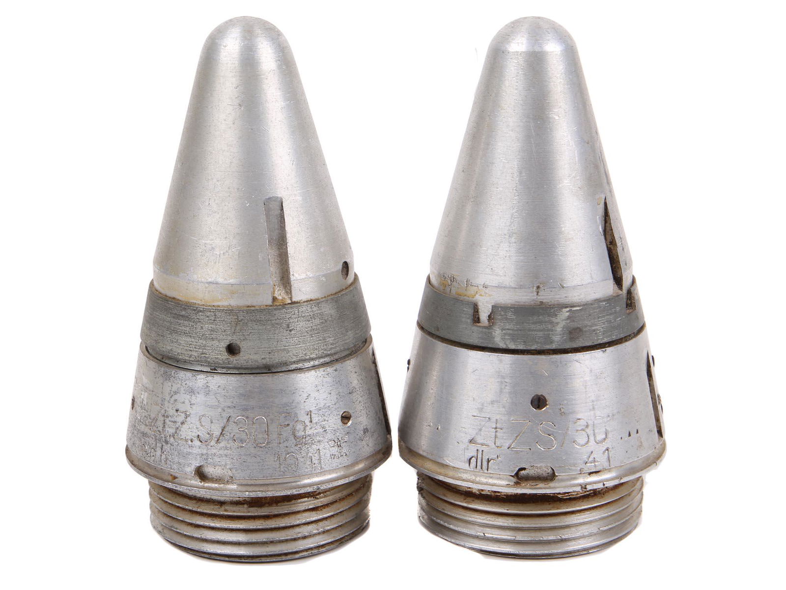 TWO WWII GERMAN ARTILLERY FUSES 1941 (0415) On Feb 12, 2022 Antique 