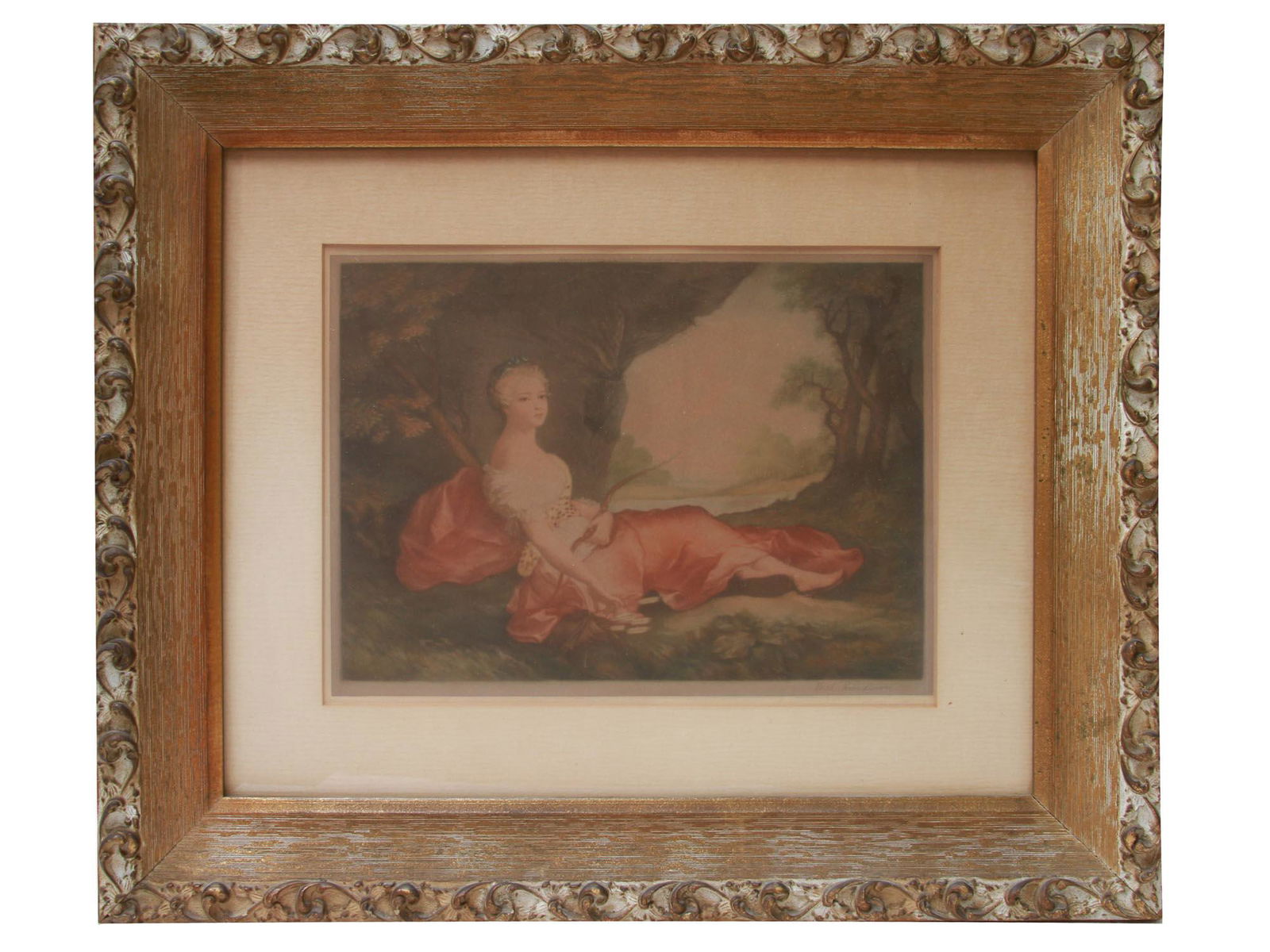 WILLIAM ANDERSON LITHOGRAPH OF A FEMALE IN WOODS (1 of 4)