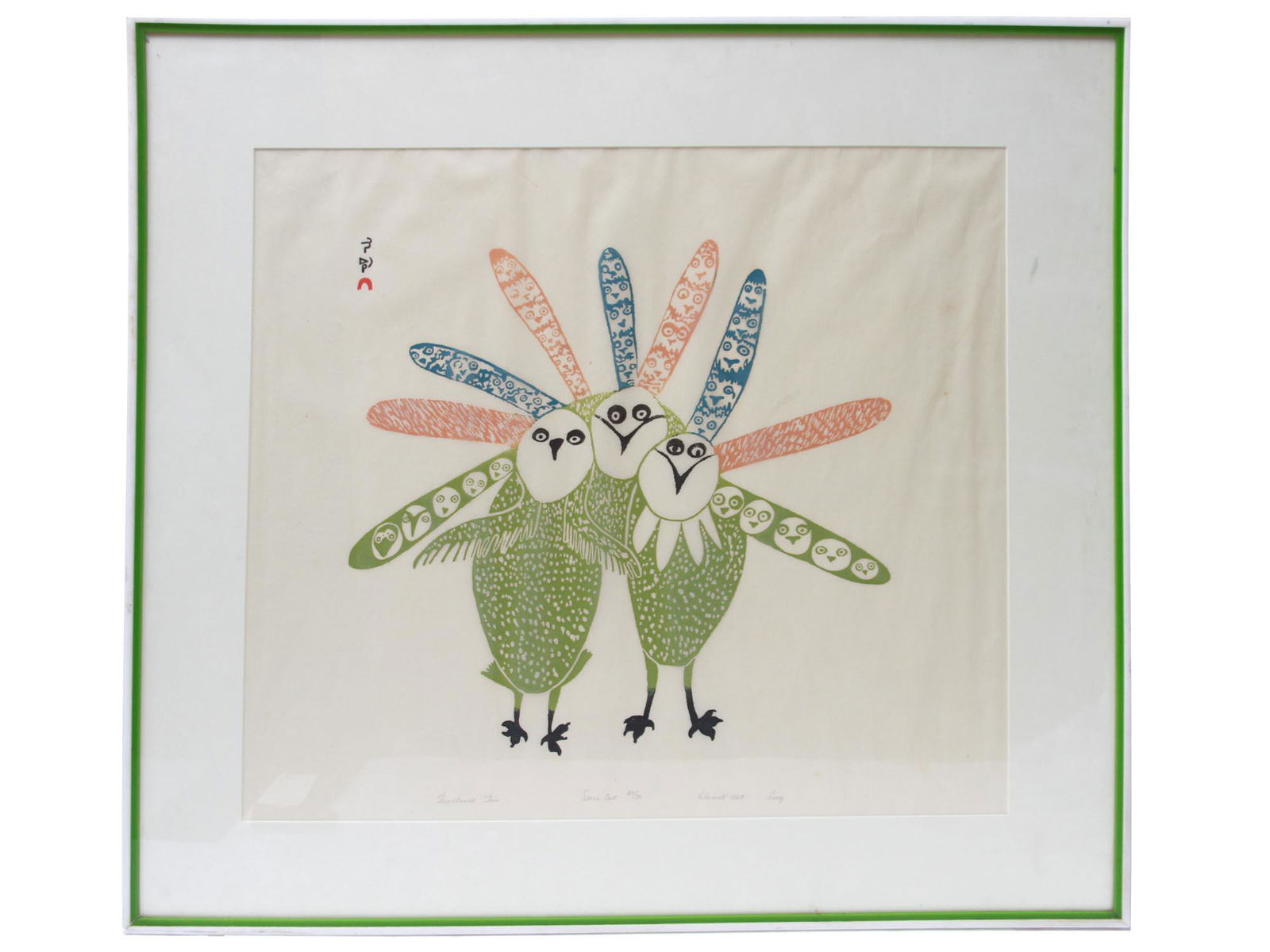 A CANADIAN INUIT LITHOGRAPH BY LUCY QINNUAYUAK (1 of 6)