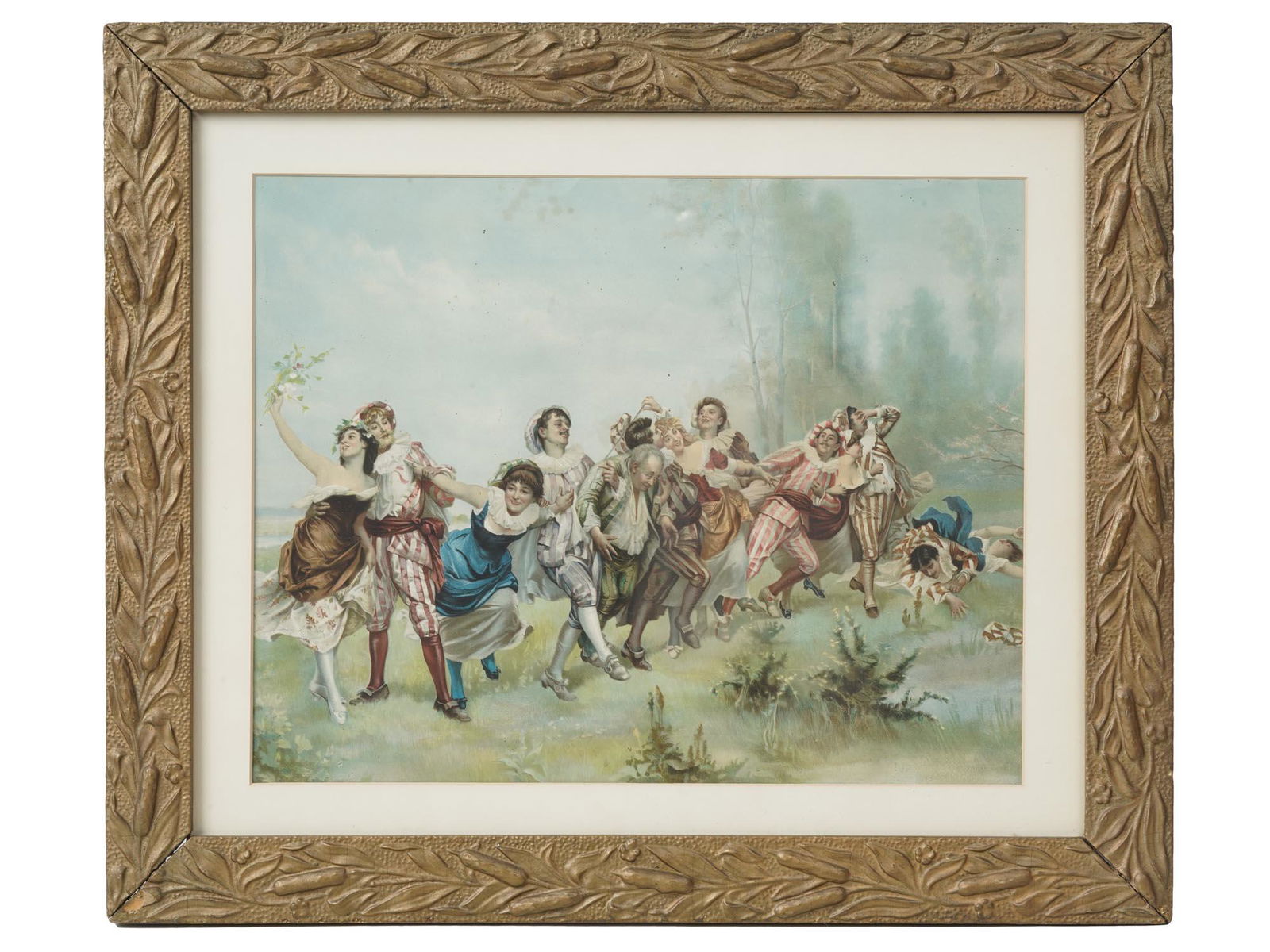 AFTER EMILE BAYARD COLOR LITHOGRAPH DANCERS (1 of 3)