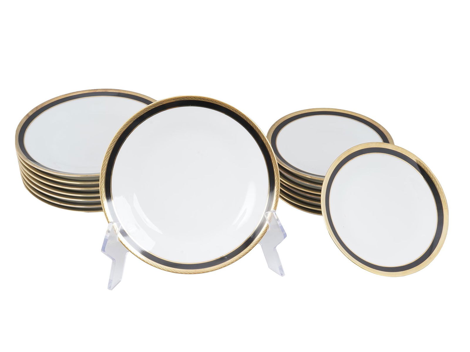 RICHARD GINORI ITALY PORCELAIN PLATE & SAUCER SET (1 of 7)