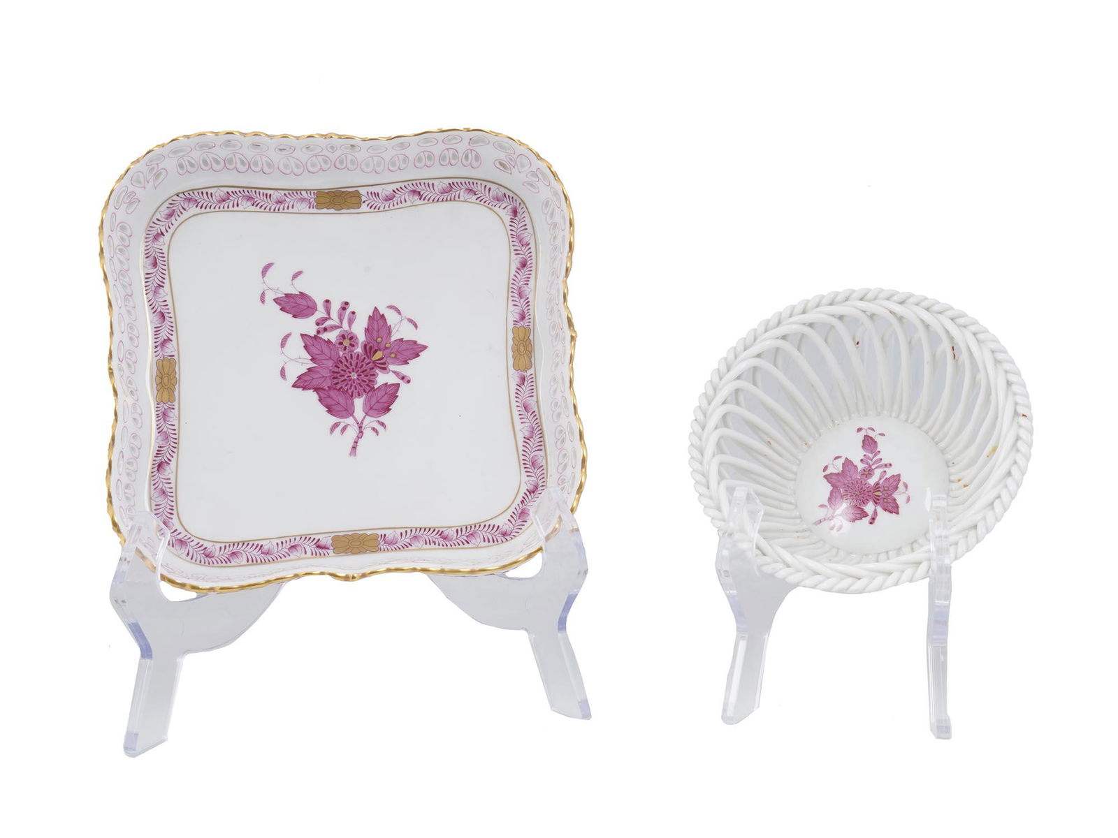 TWO VINTAGE HEREND HUNGARY PORCELAIN DISHES (1 of 5)