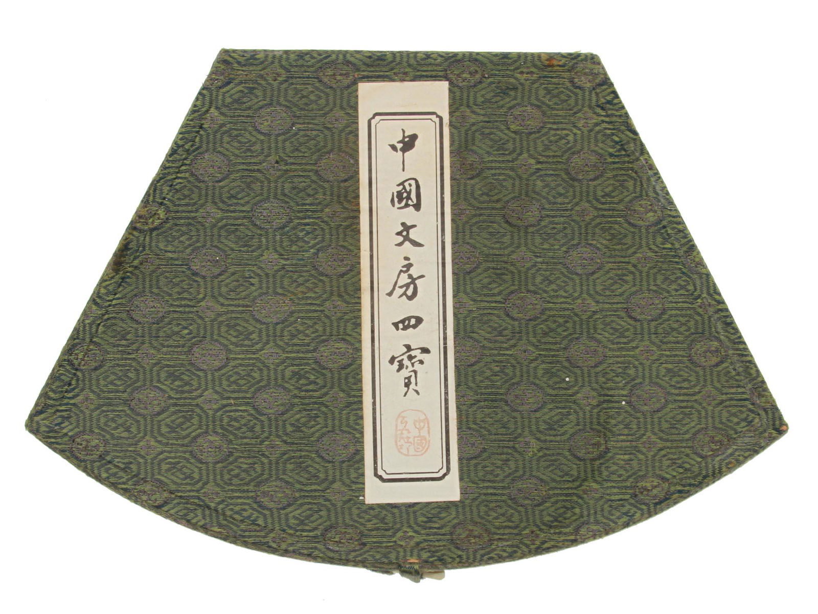 VINTAGE CHINESE CALLIGRAPHY SET INK ORIG FAN BOX (1 of 5)