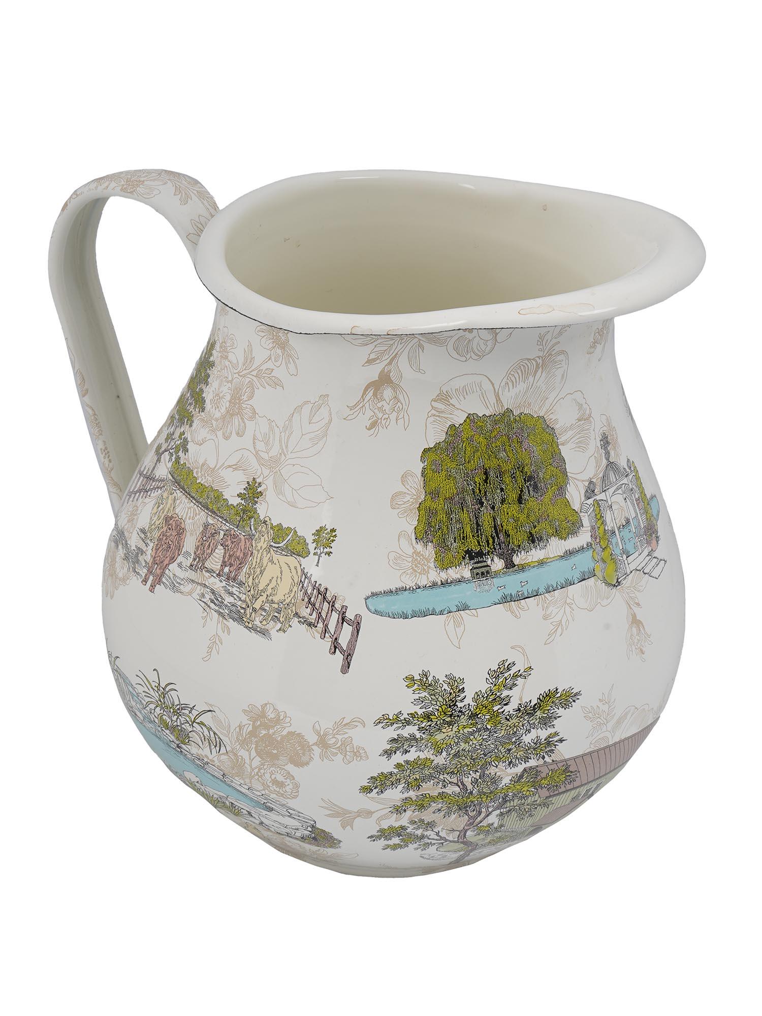 MACKENZIE CHILDS AURORA PITCHER METAL AND ENAMEL (1 of 7)