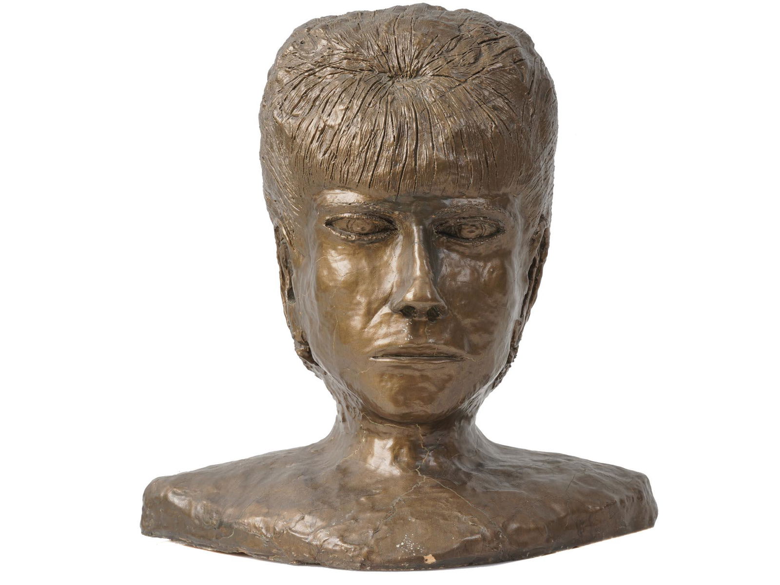 BRUTALIST STYLE FEMALE BUST PLASTER SCULPTURE (1 of 5)
