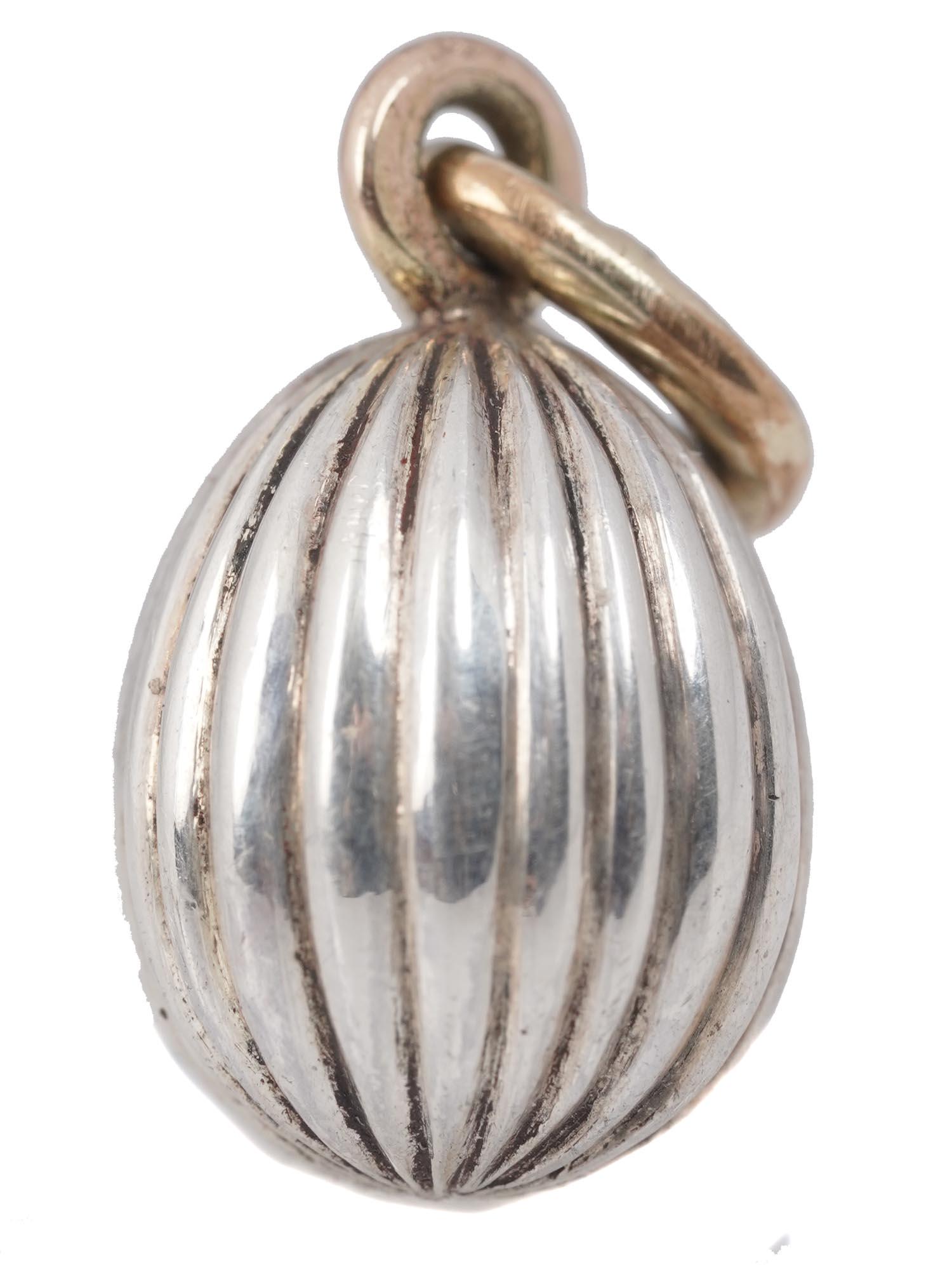 RUSSIAN SILVER EASTER EGG PENDANT (1 of 5)